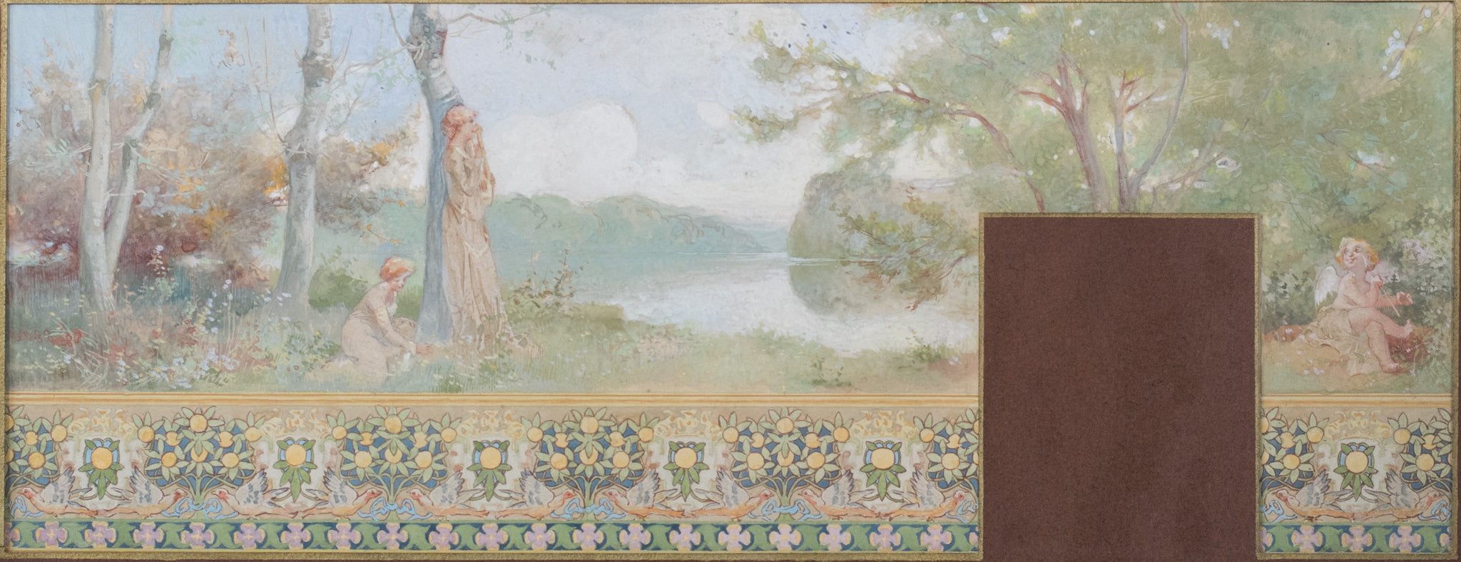 Artwork by Unknown, Watercolour Study for Wall Frieze, Made of Watercolour on paper 