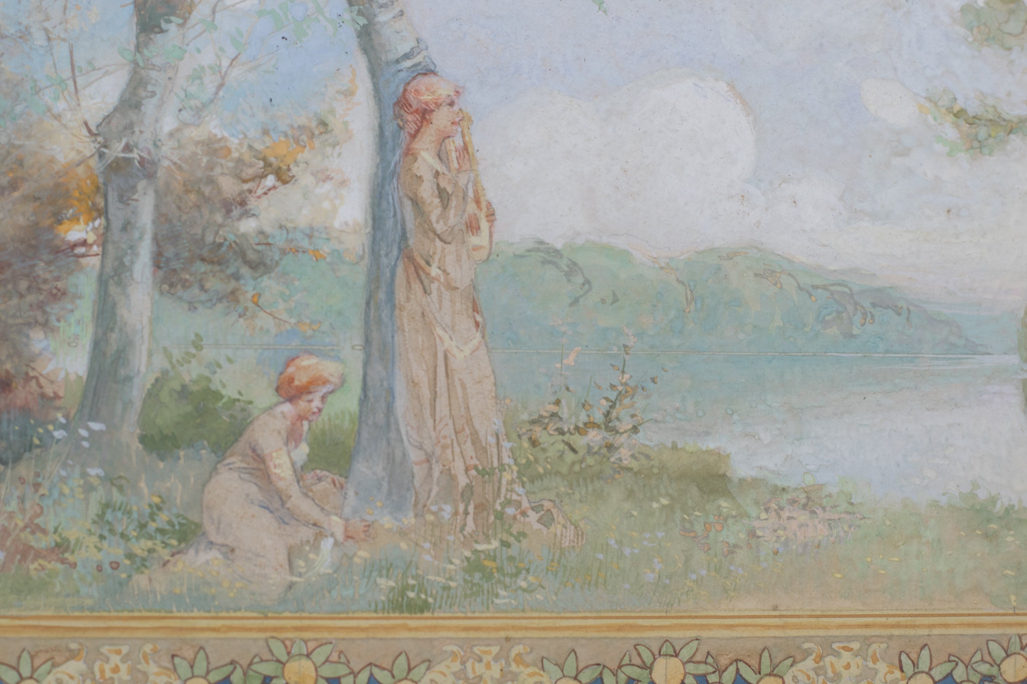 Artwork by Unknown, Watercolour Study for Wall Frieze, Made of Watercolour on paper 