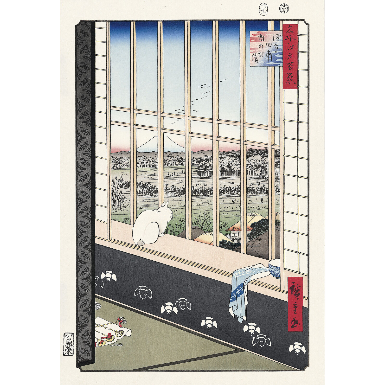 A cat sitting on a window sill looking out of a window.