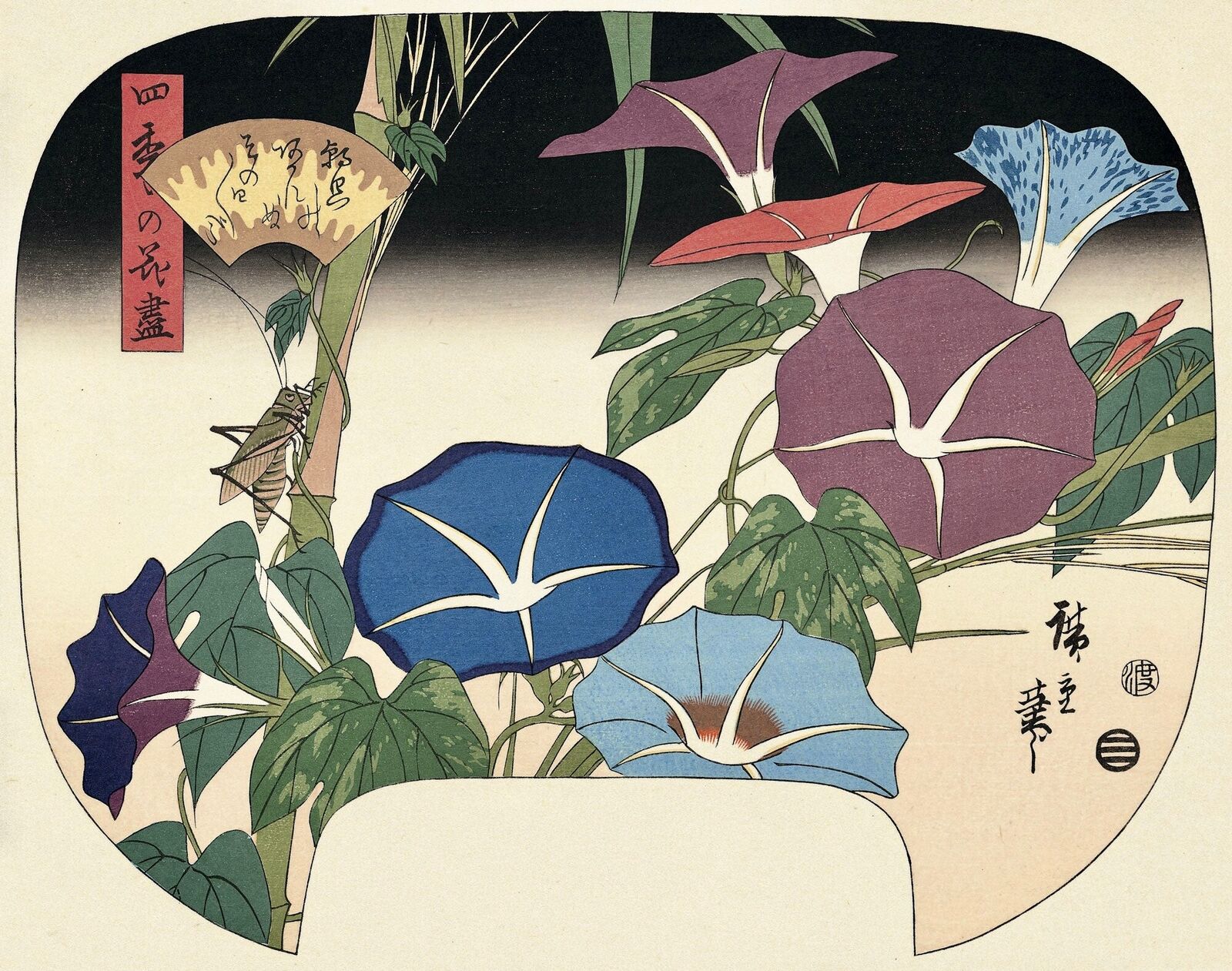 Morning-Glories by Utagawa Kuniyoshi, 1843