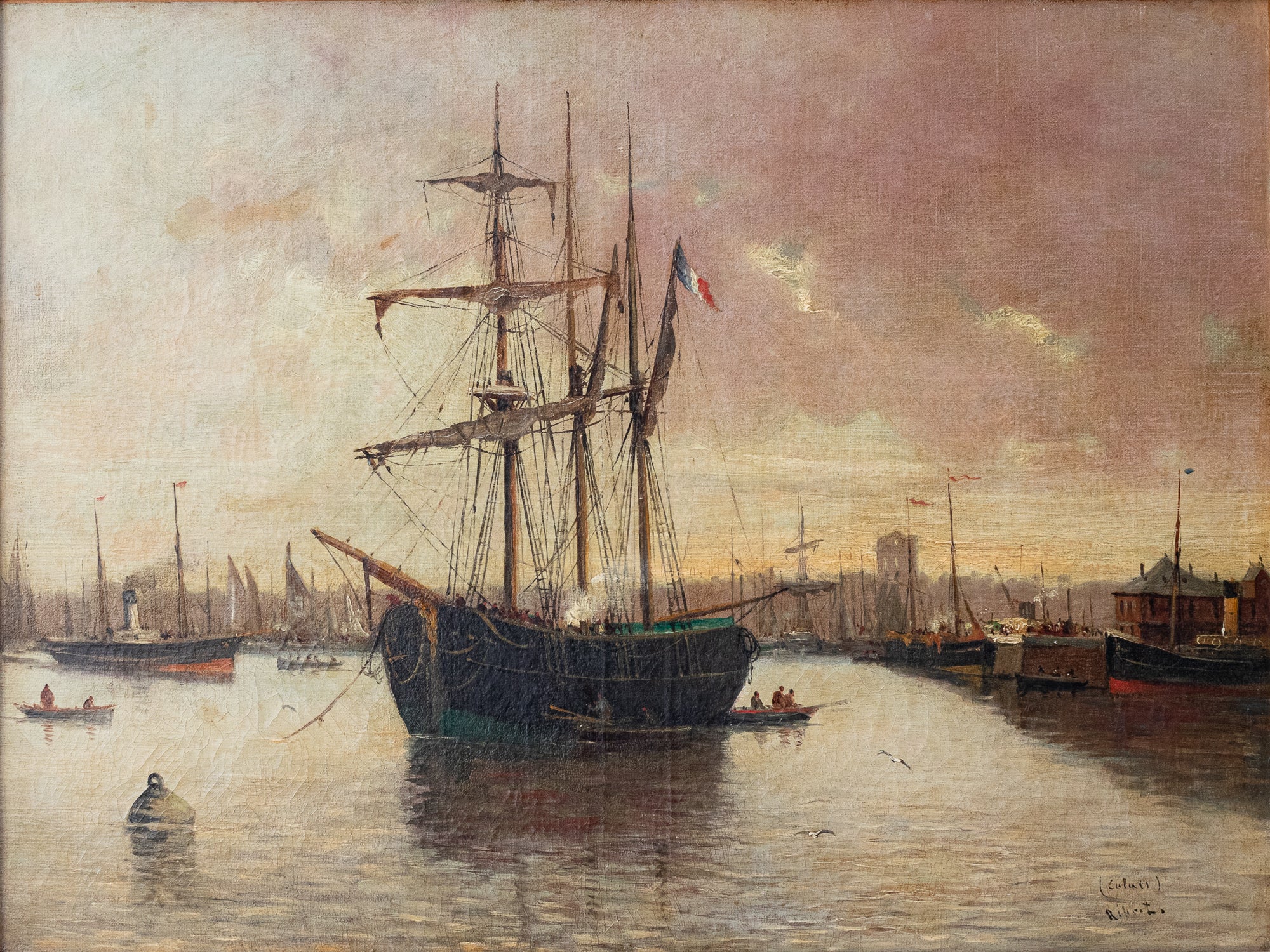 Artwork by Various Artists, Collection of Four 19th Century Marine Paintings, Made of Oil on canvas 