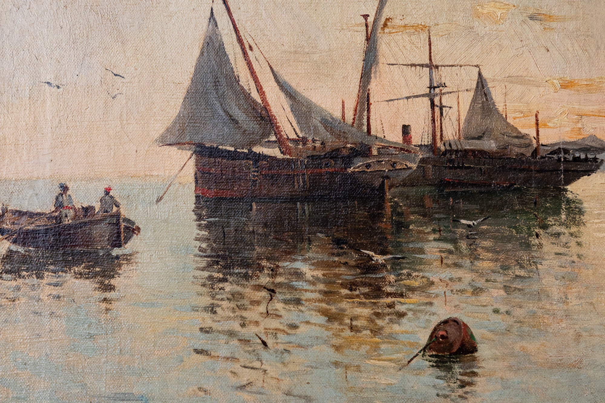 Artwork by Various Artists, Collection of Four 19th Century Marine Paintings, Made of Oil on canvas 