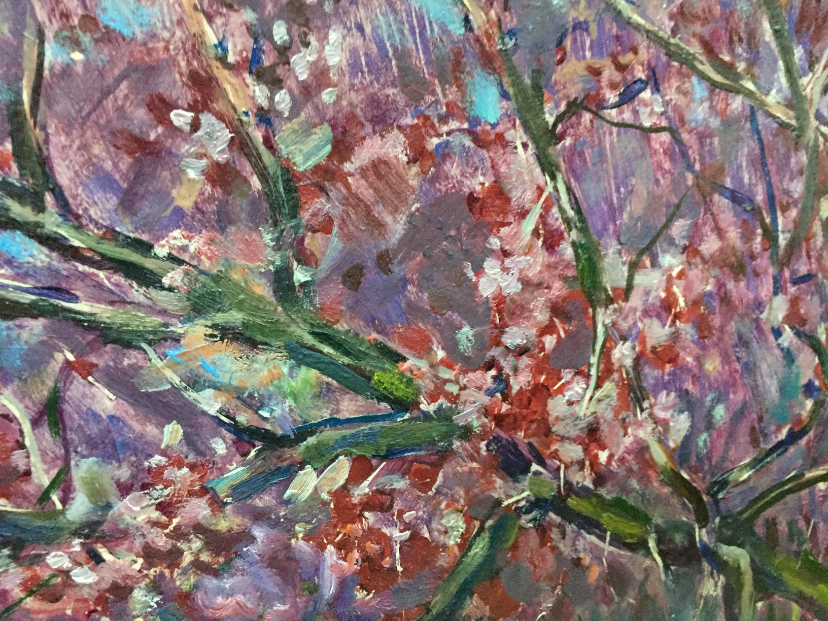 Artwork by Grigory Stepanovich Vasetsky, Flower tree, Made of Oil, Cardboard 