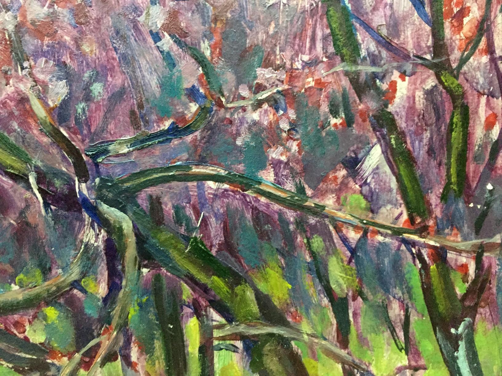 Artwork by Grigory Stepanovich Vasetsky, Flower tree, Made of Oil, Cardboard 