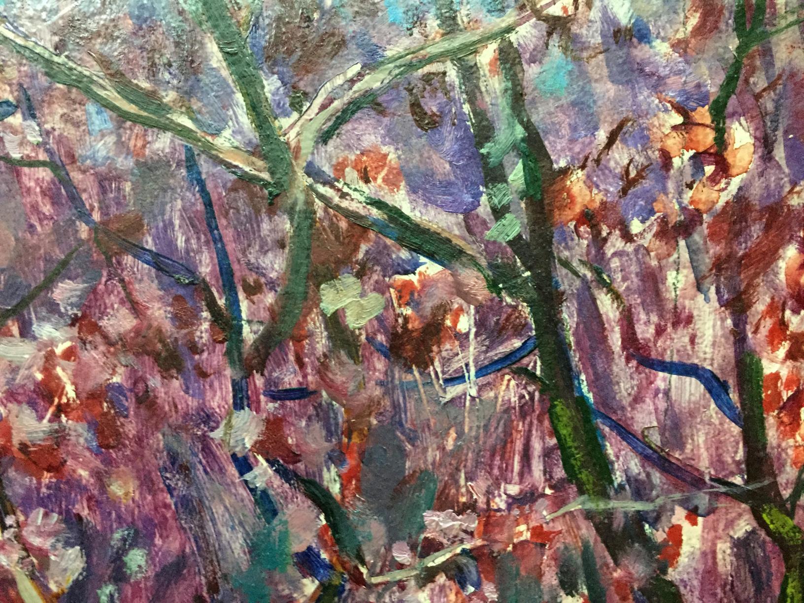 Artwork by Grigory Stepanovich Vasetsky, Flower tree, Made of Oil, Cardboard 