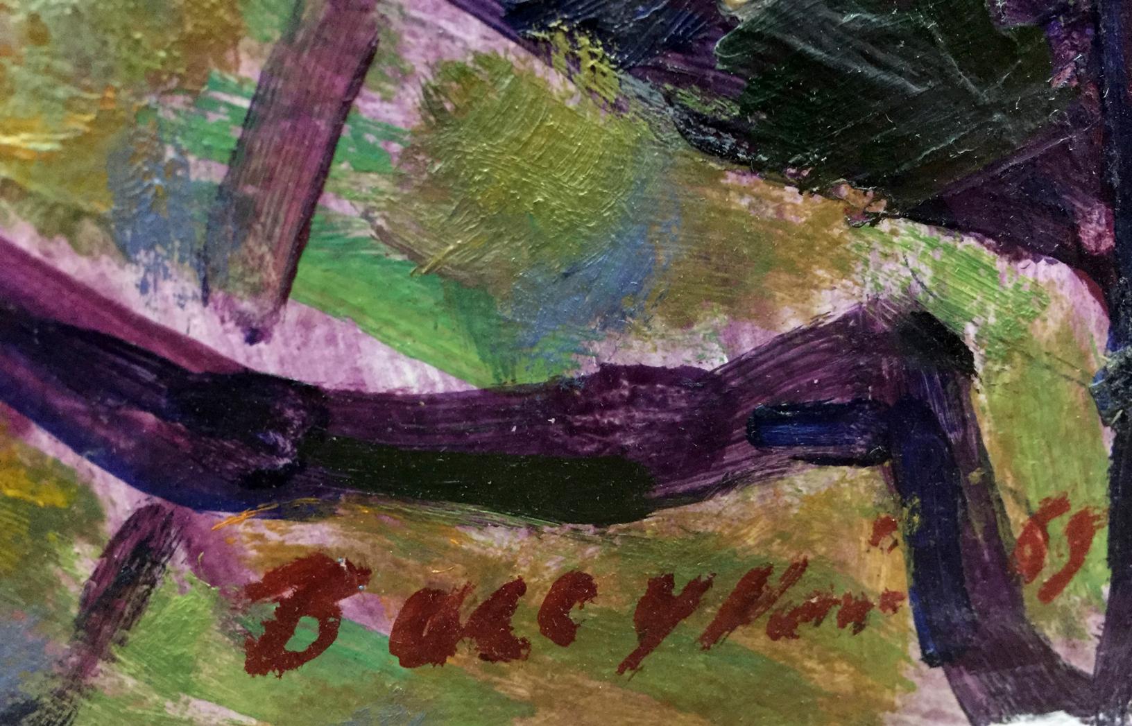 Artwork by Grigory Stepanovich Vasetsky, Flower tree, Made of Oil, Cardboard 