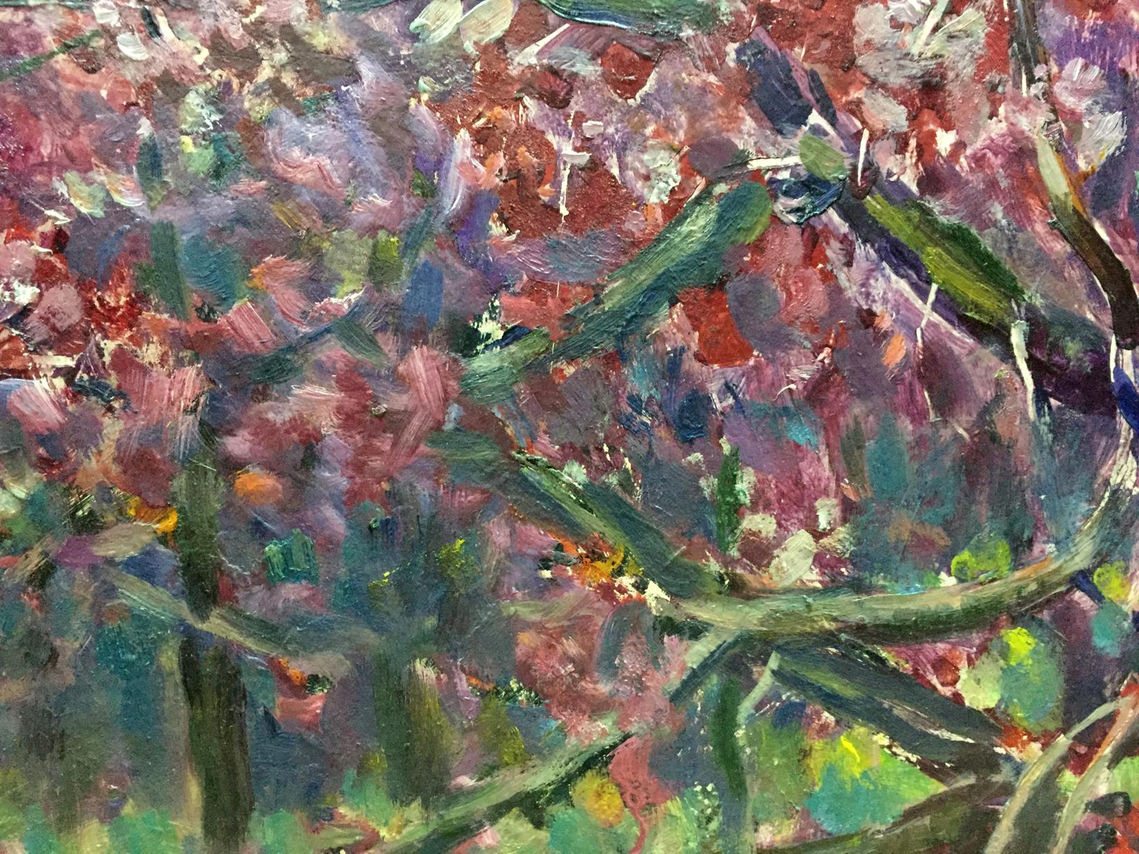 Artwork by Grigory Stepanovich Vasetsky, Flower tree, Made of Oil, Cardboard 