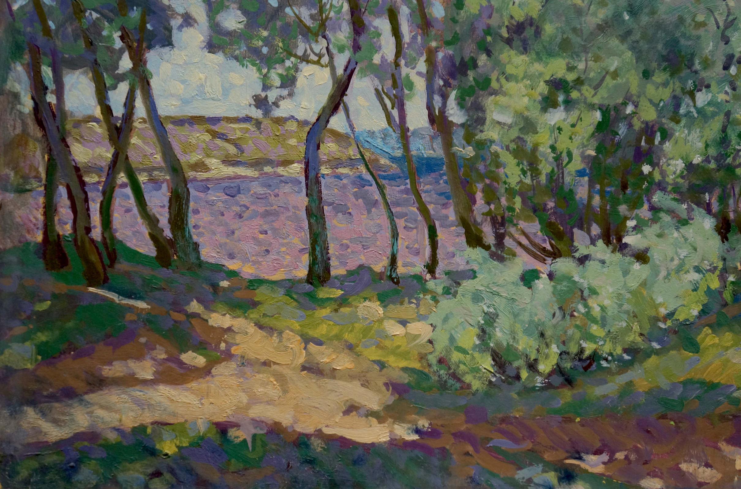 Artwork by Grigory Stepanovich Vasetsky, Natural landscape, Made of Oil, Cardboard 