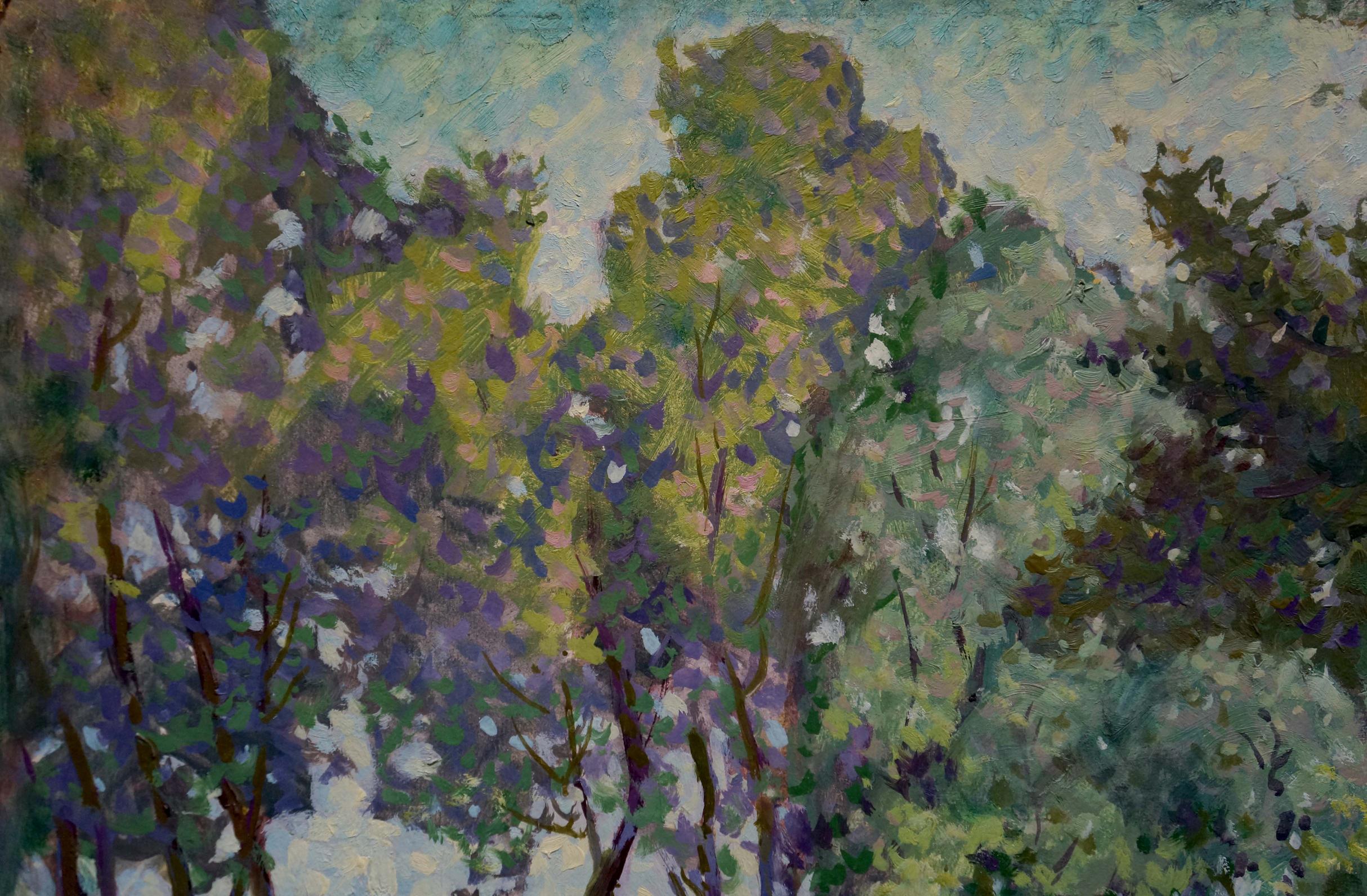 Artwork by Grigory Stepanovich Vasetsky, Natural landscape, Made of Oil, Cardboard 