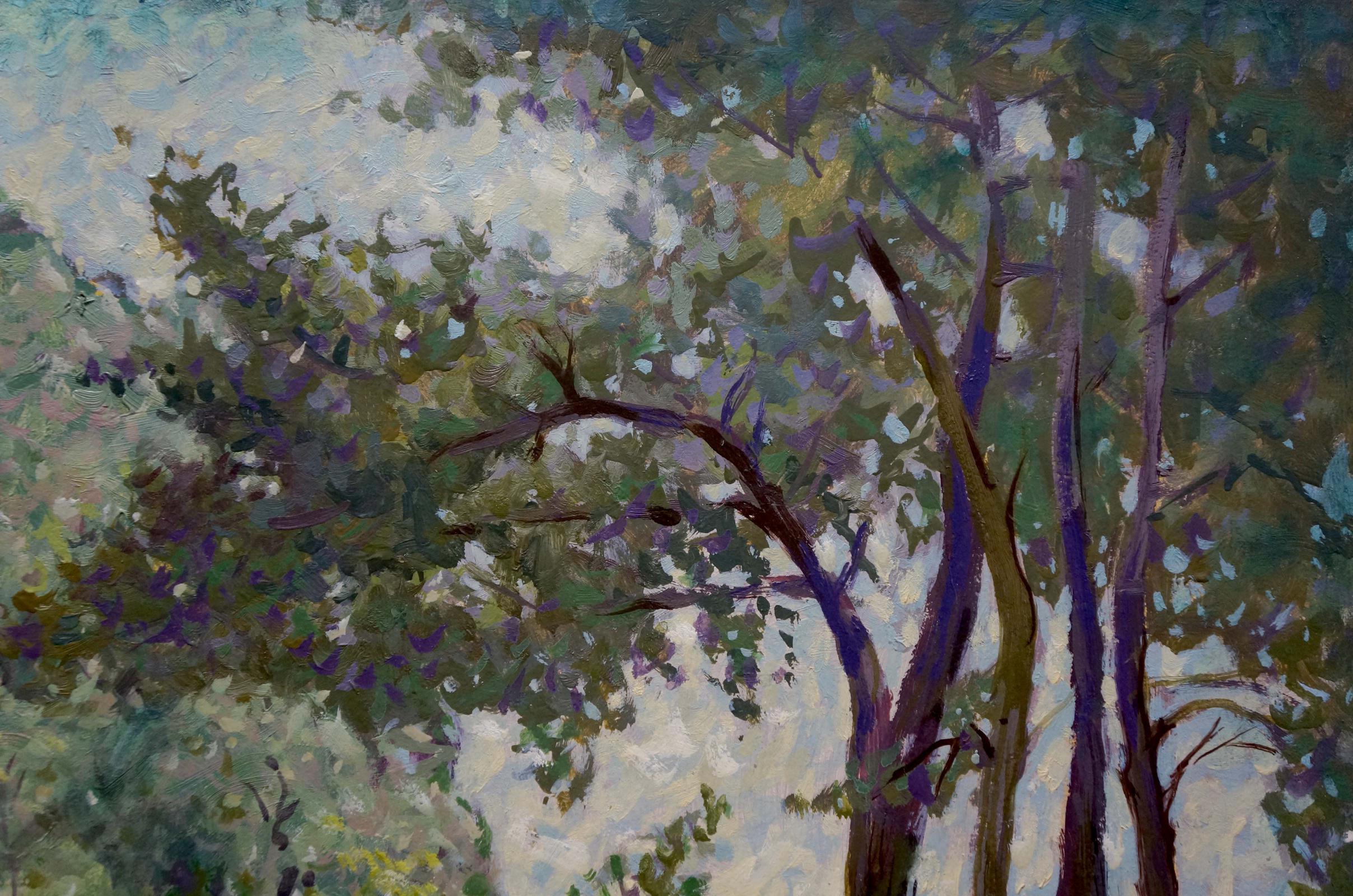 Artwork by Grigory Stepanovich Vasetsky, Natural landscape, Made of Oil, Cardboard 