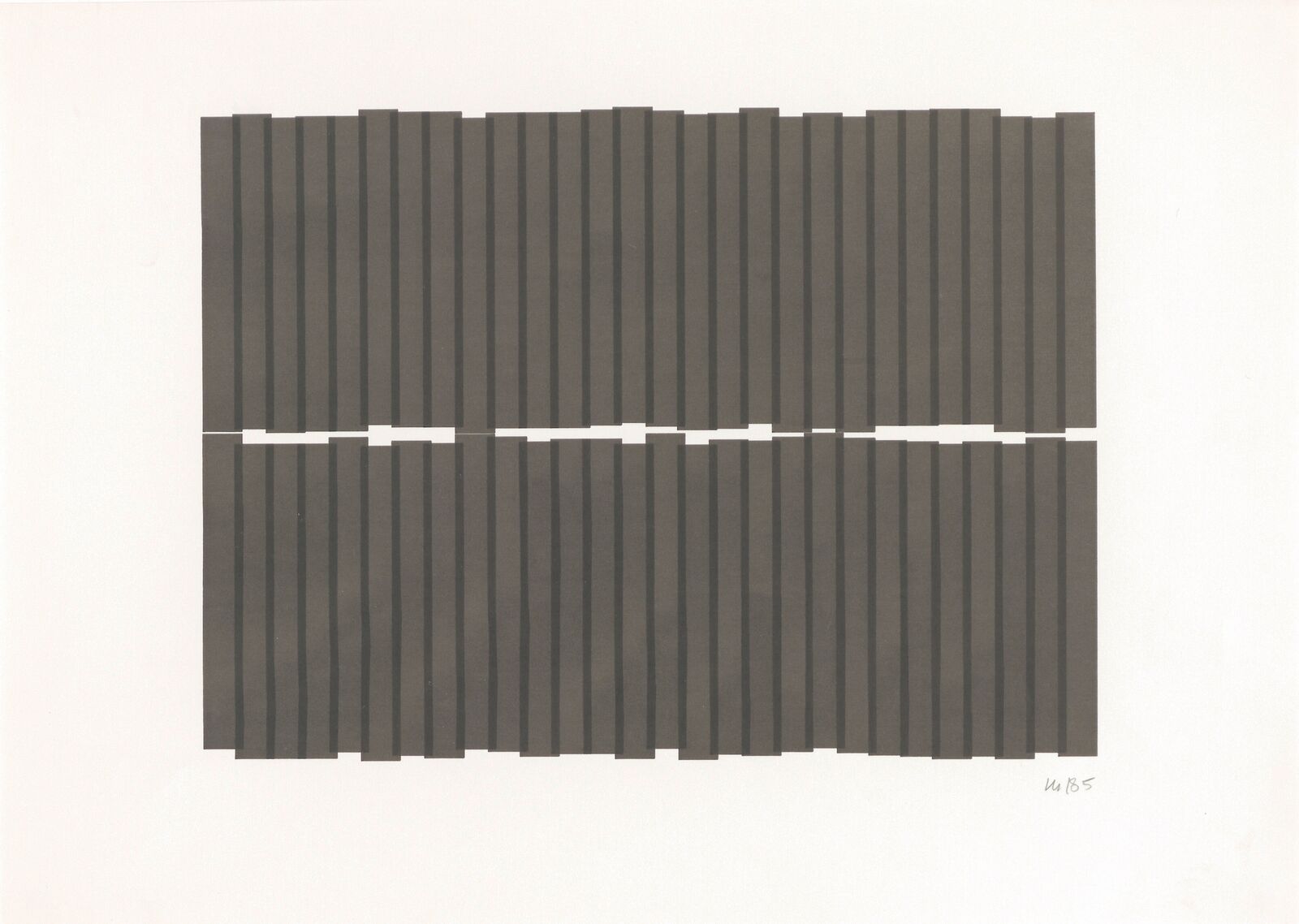 2 Rangées de Rectangles by Vera Molnár, 1985