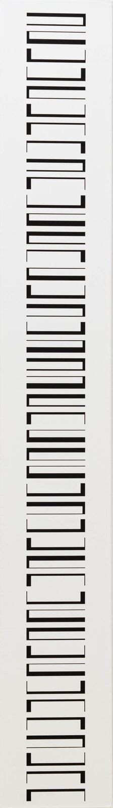 a black and white painting on a white wall