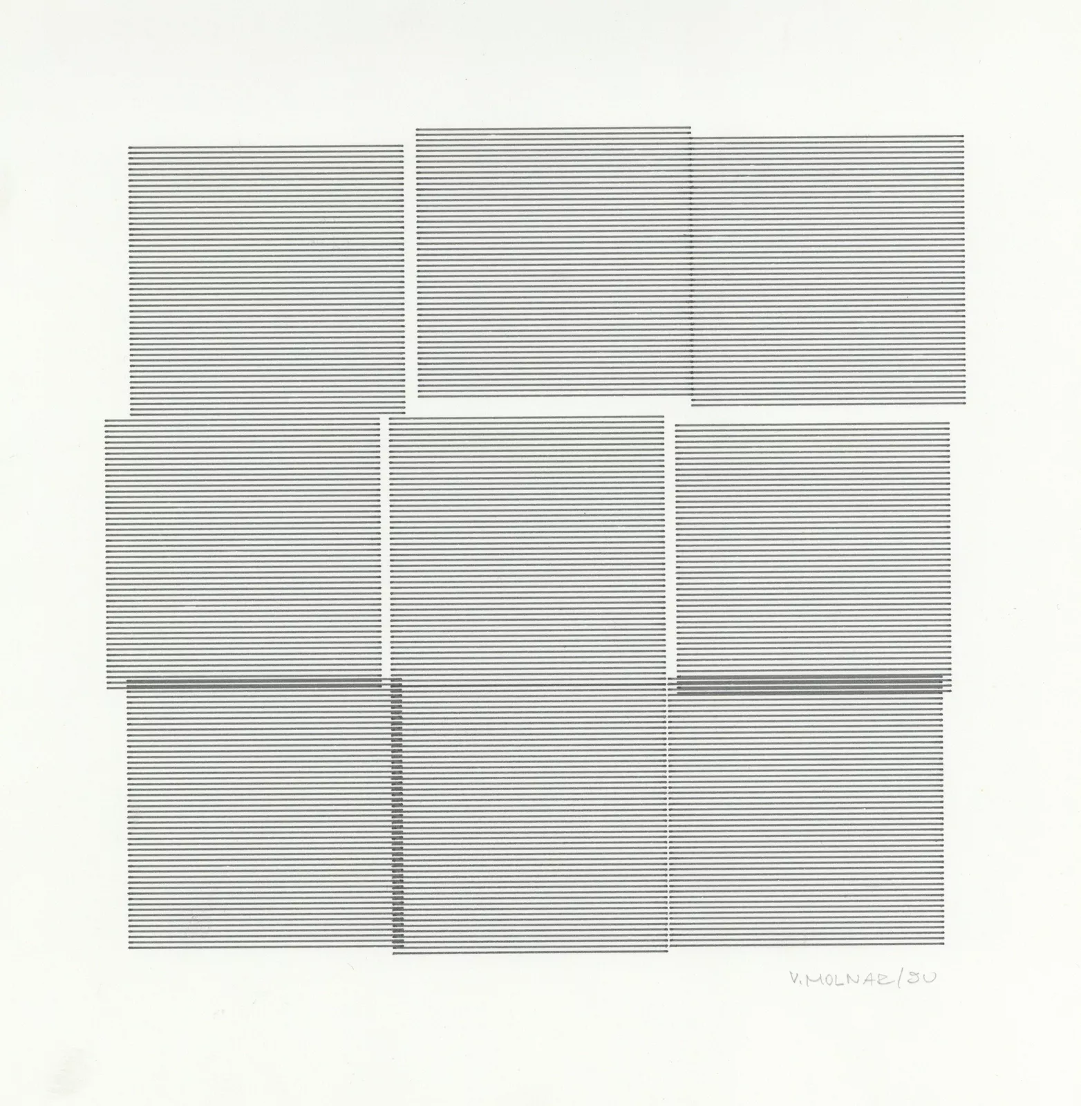 A black and white drawing of a grid of squares.