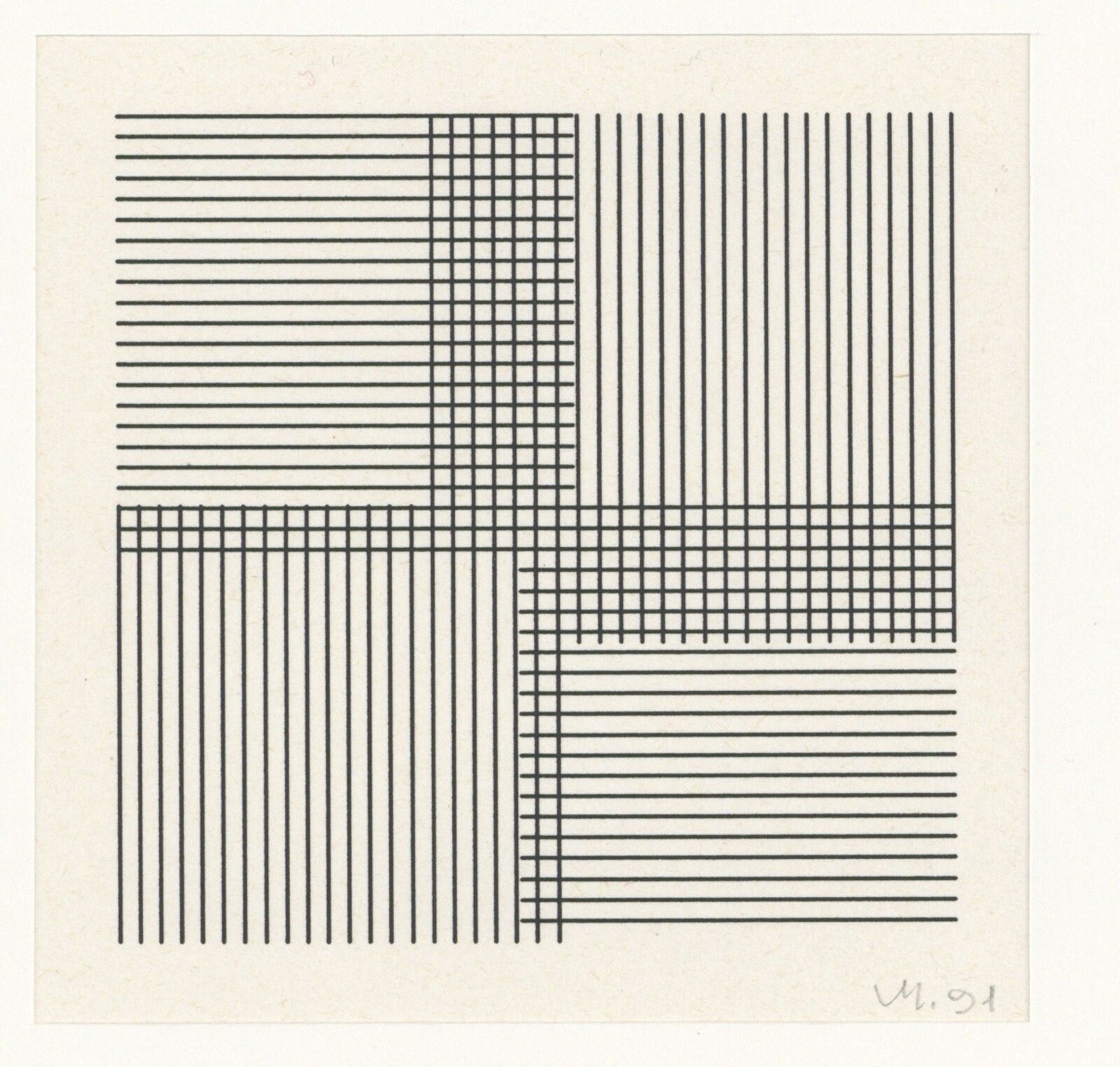 Carrés ou Lignes by Vera Molnár, 1991