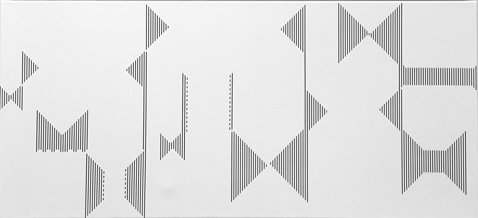 Ligne scindée No 1. by Vera Molnár, 2014