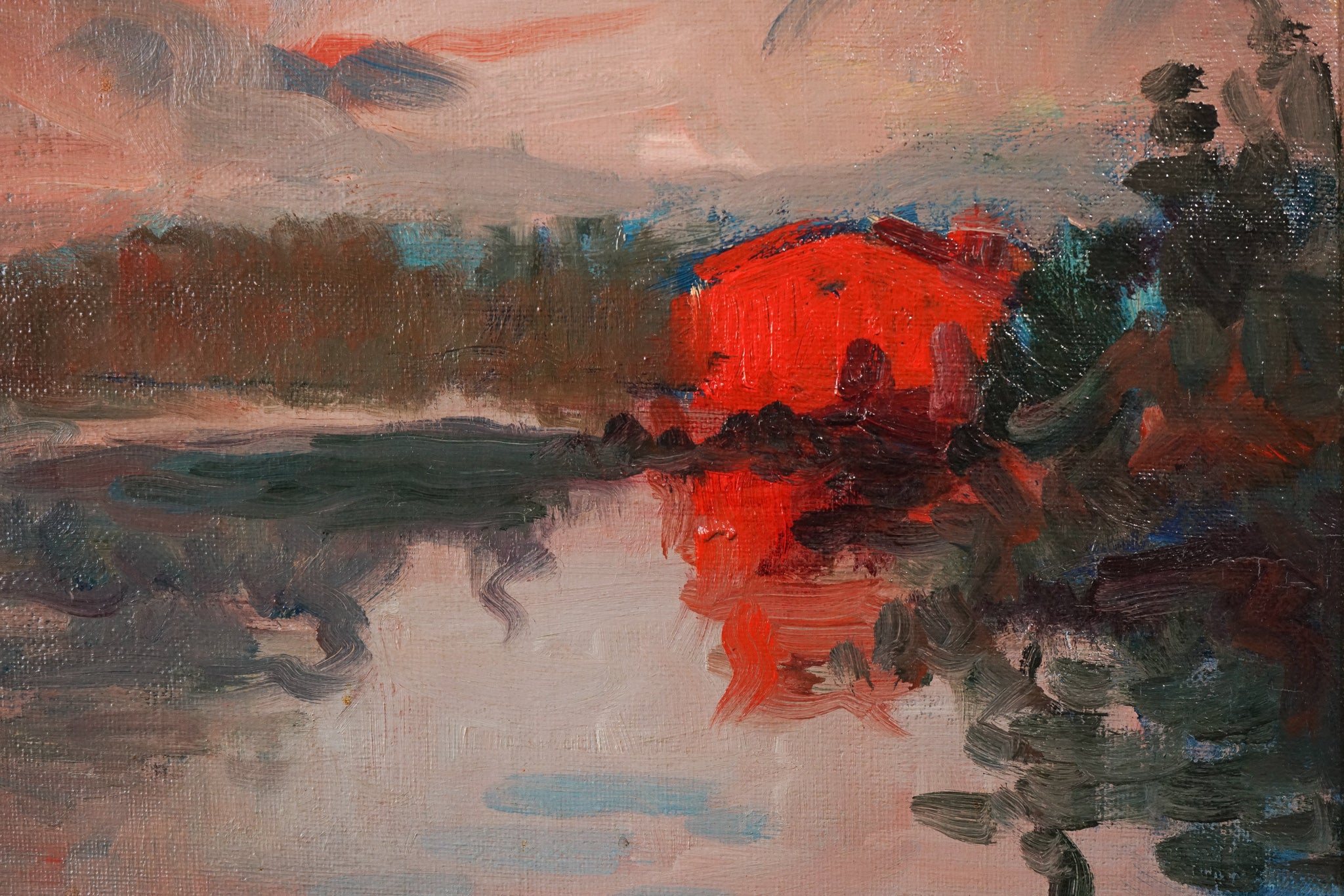 Artwork by Vicente Gómez Fusté, Large Post Impressionist Sunset, Made of Oil on canvas 