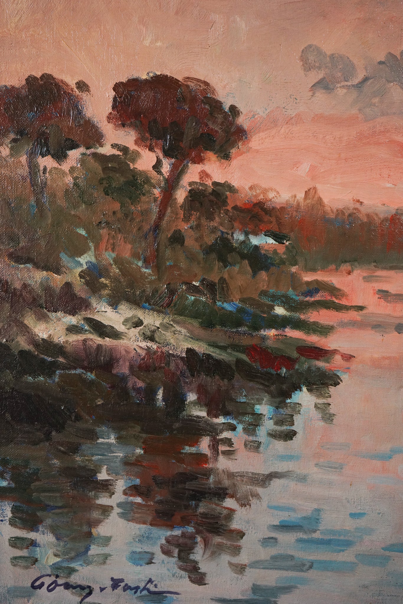Artwork by Vicente Gómez Fusté, Large Post Impressionist Sunset, Made of Oil on canvas 