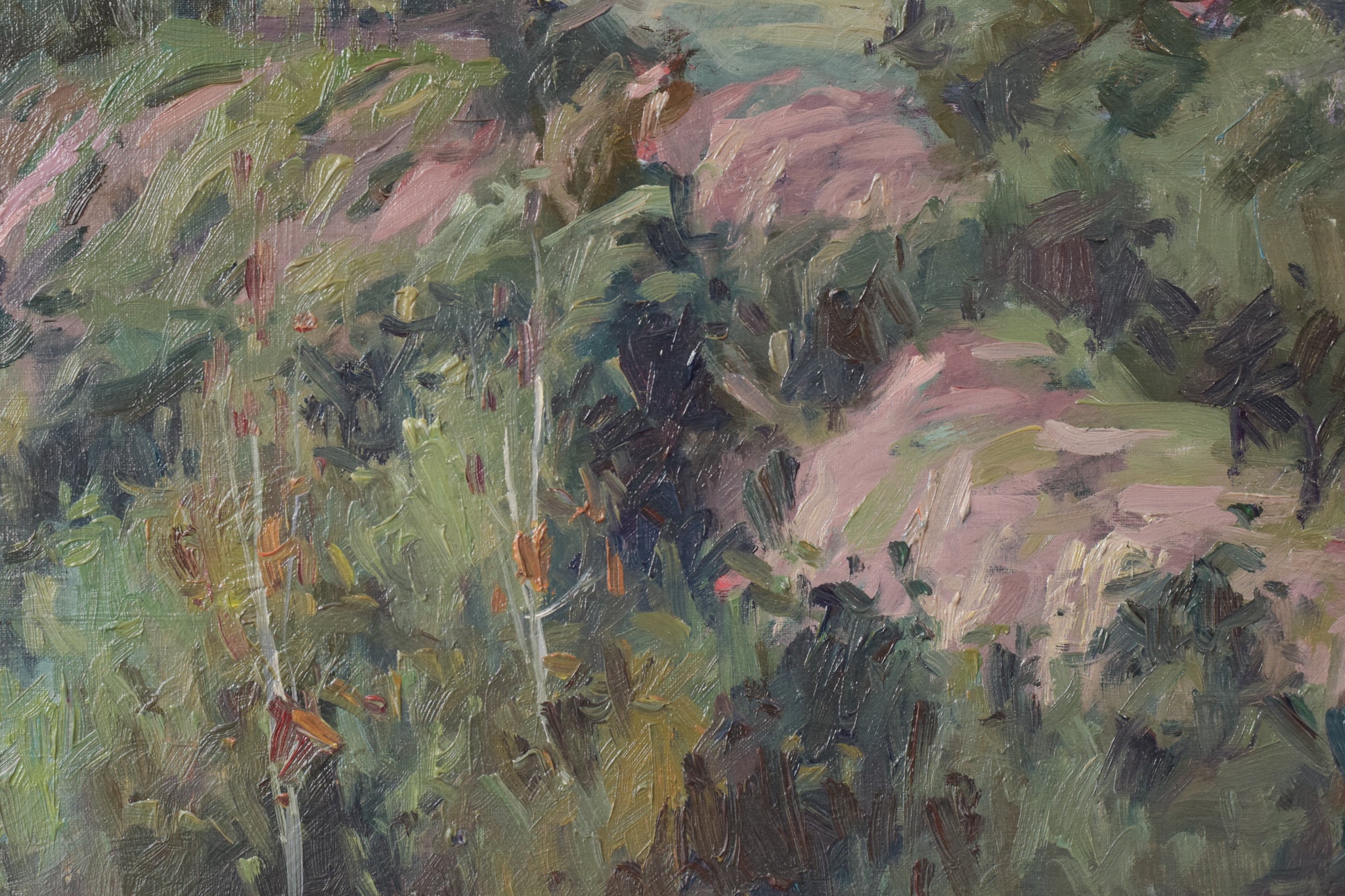 Artwork by Vicente Gómez Fusté, Post Impressionist Village and Mountains, Made of Oil on canvas 