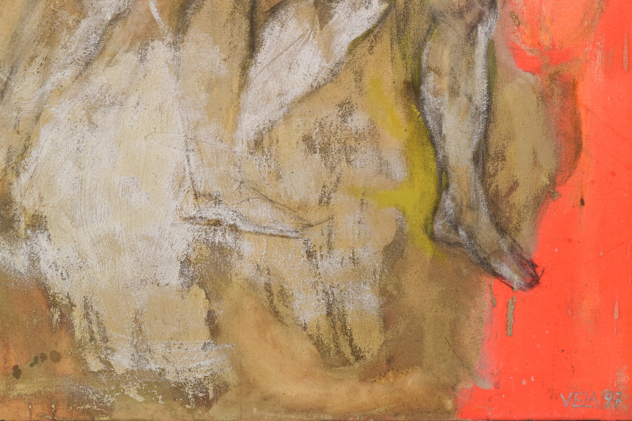 A painting of two paintings of a woman and a man in a cave.