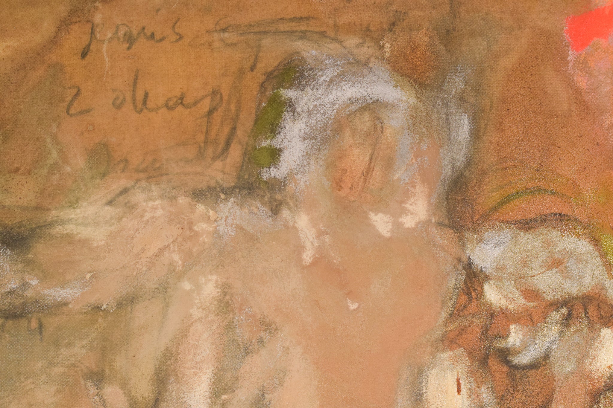 A painting of two paintings of a woman and a man in a cave.