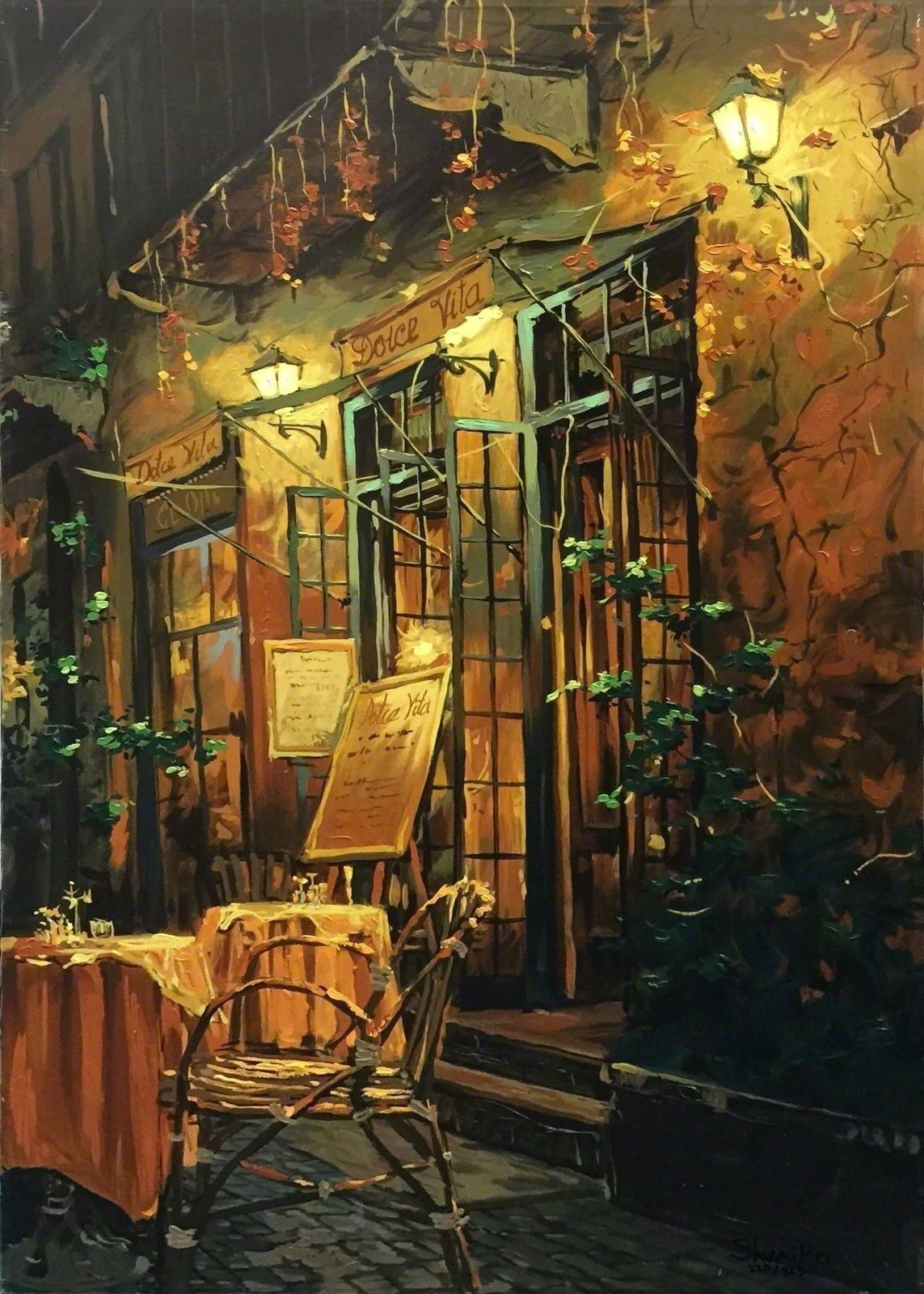 ROMANTIC EVENING (HAND EMBELLISHED) by Viktor Shvaiko, 1999
