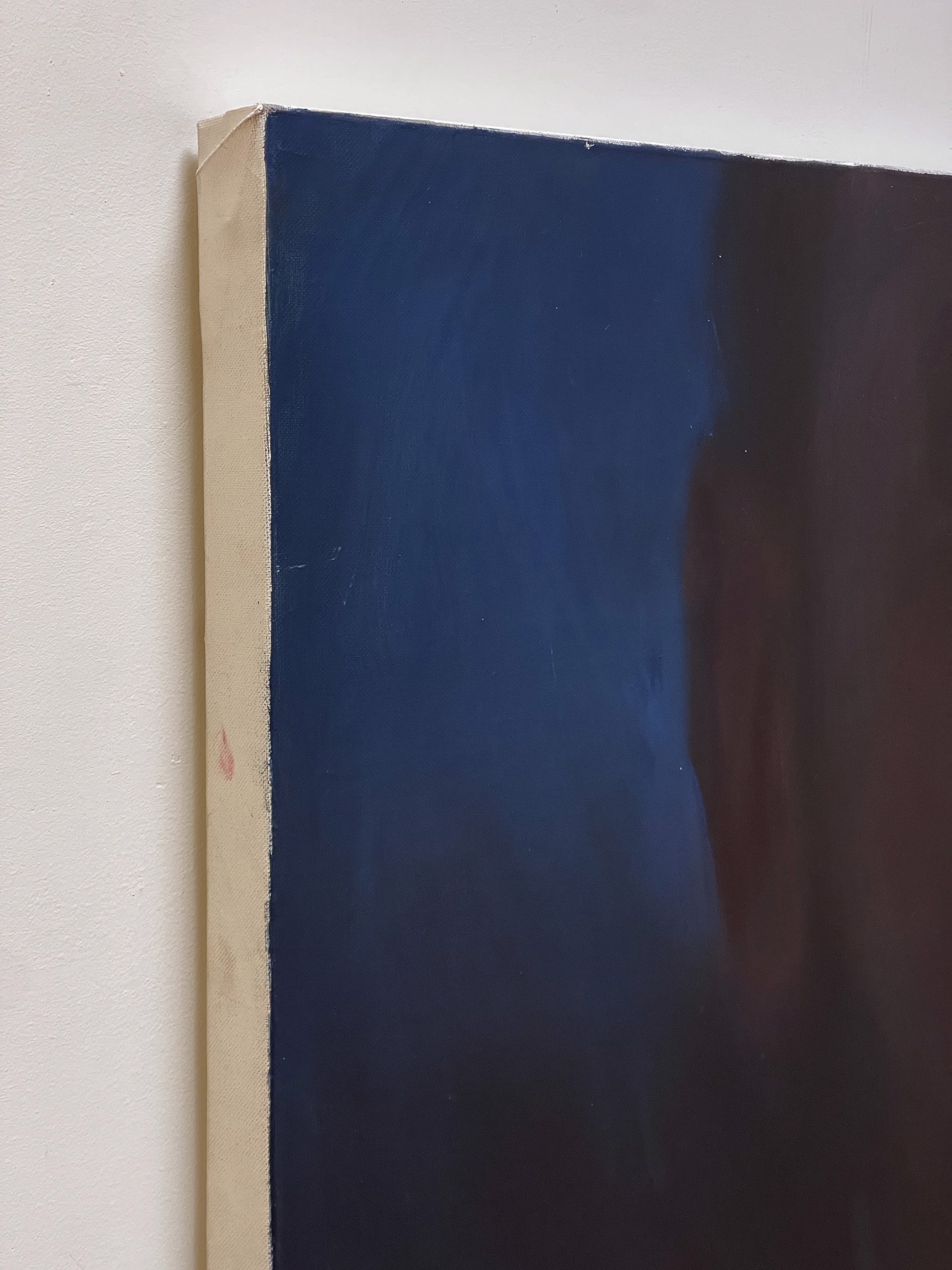 A painting of a man with blue eyes. 