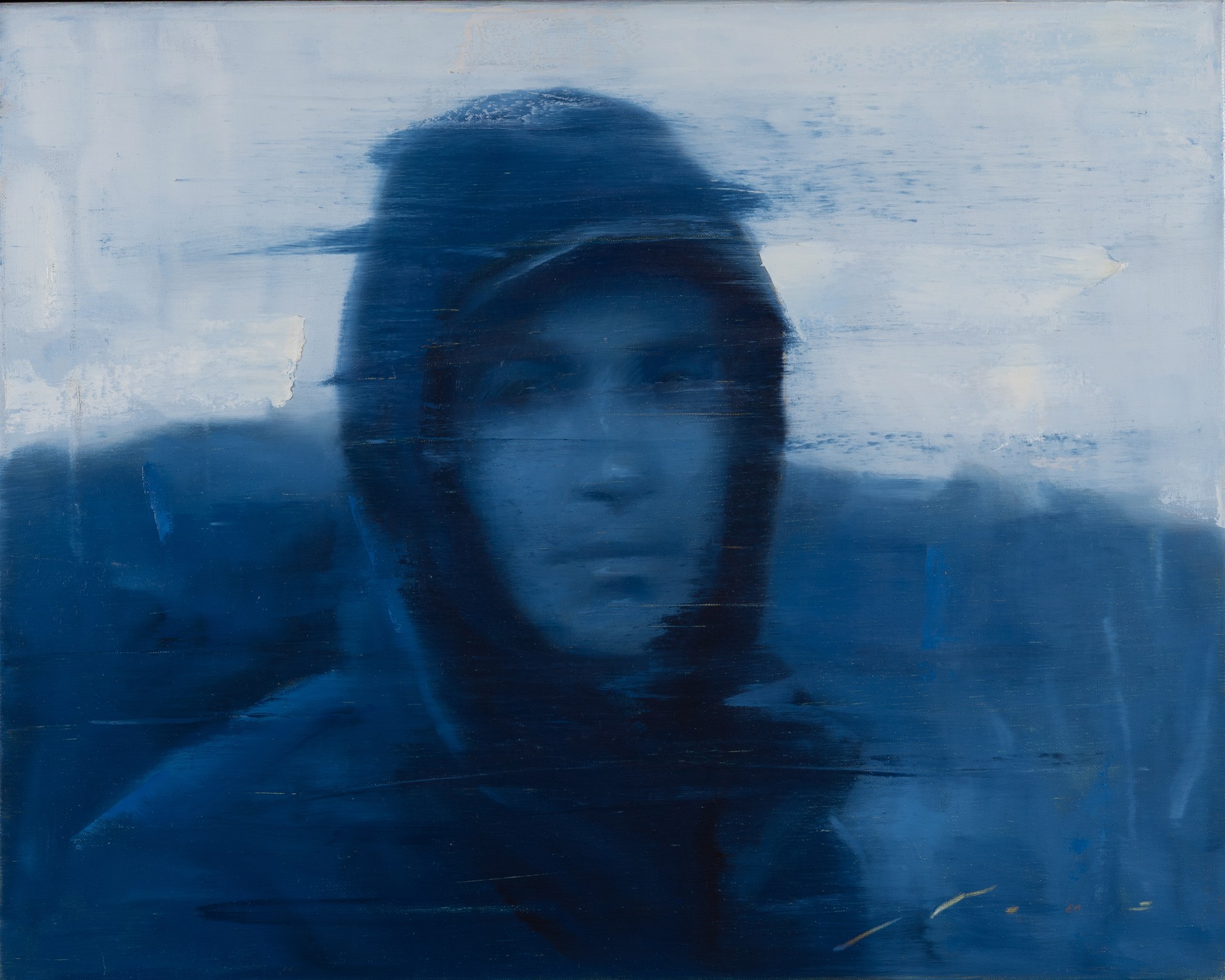 A painting of a man wearing a hat and jacket.