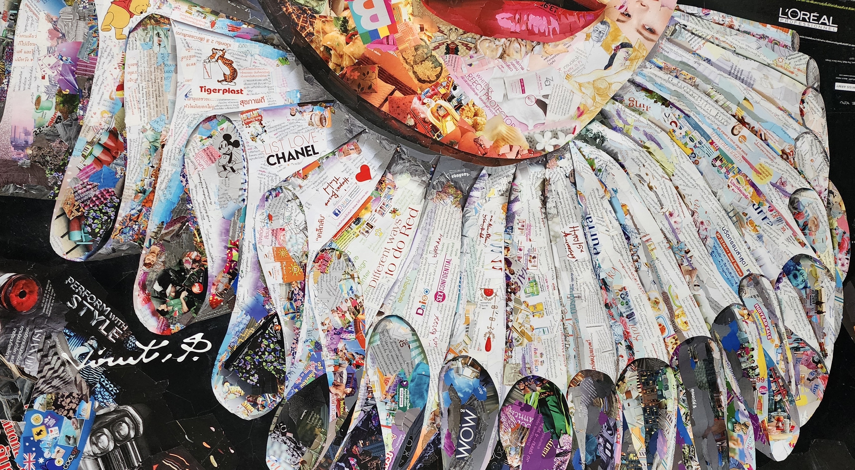 Artwork by Virut Panchabuse, Baroque woman, Made of Oil And Collage On Canvas 