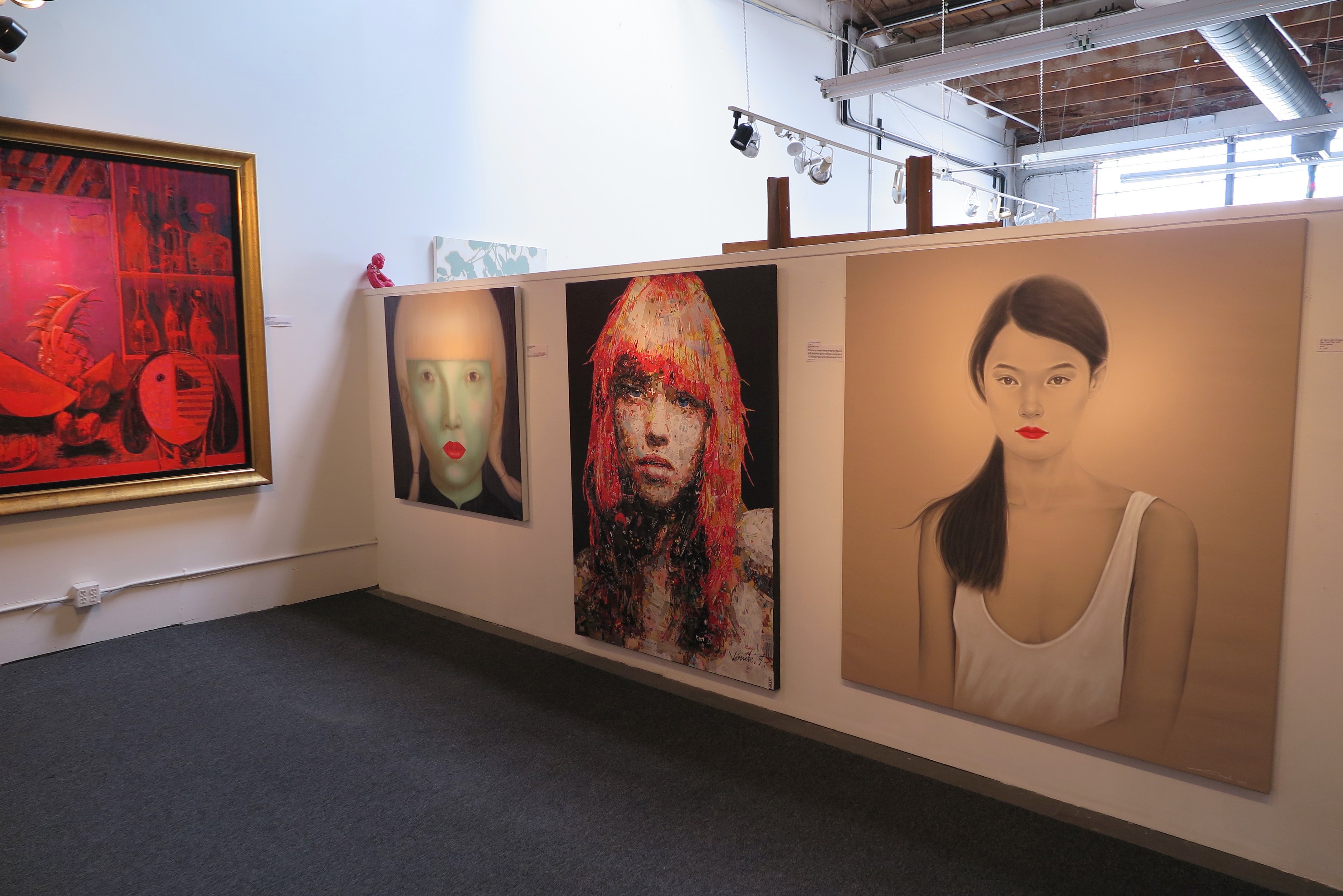 Artwork by Virut Panchabuse, Gold Astronaut Gal, Made of Acrylic And Collage On Canvas 