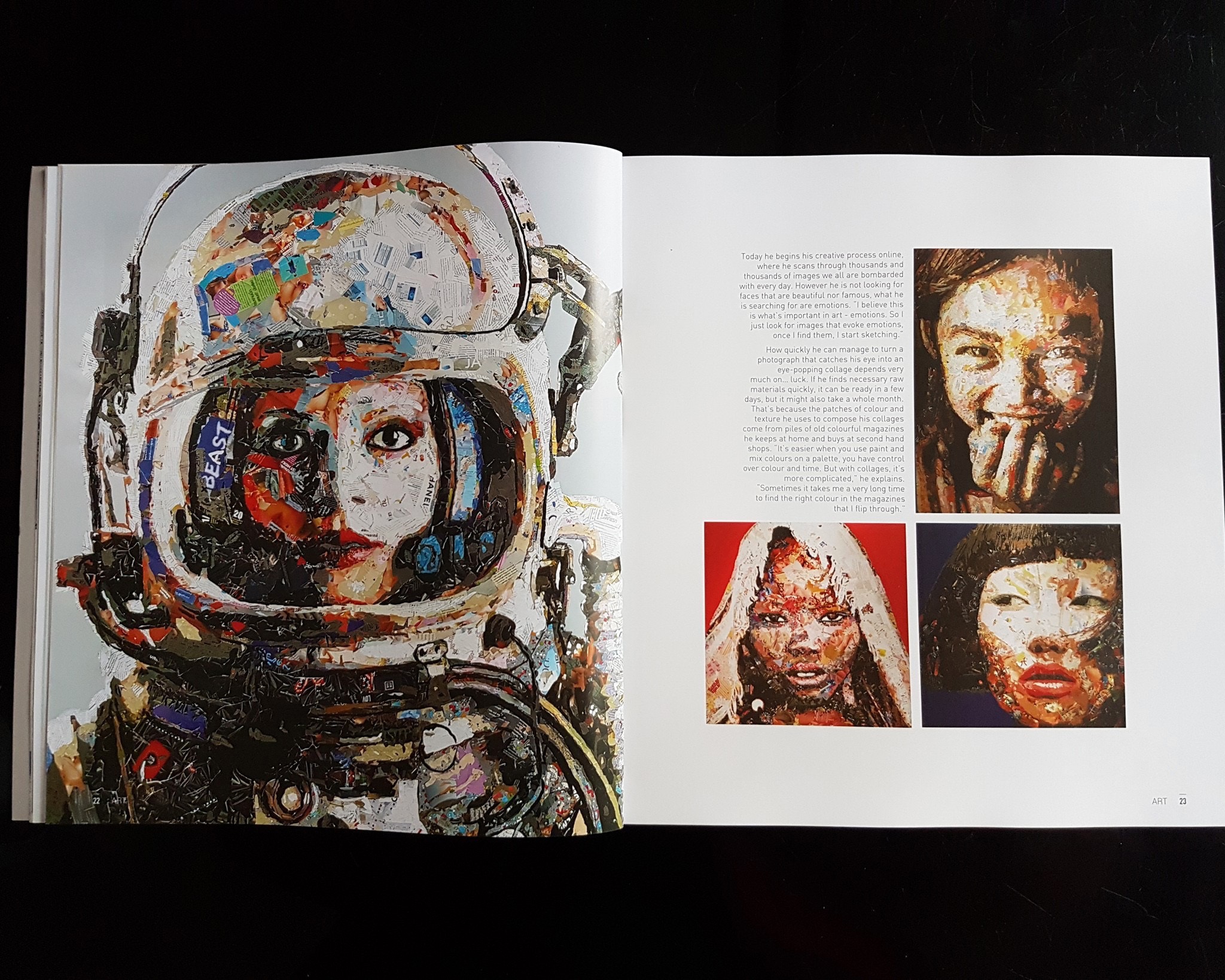 Artwork by Virut Panchabuse, Gold Astronaut Gal, Made of Acrylic And Collage On Canvas 
