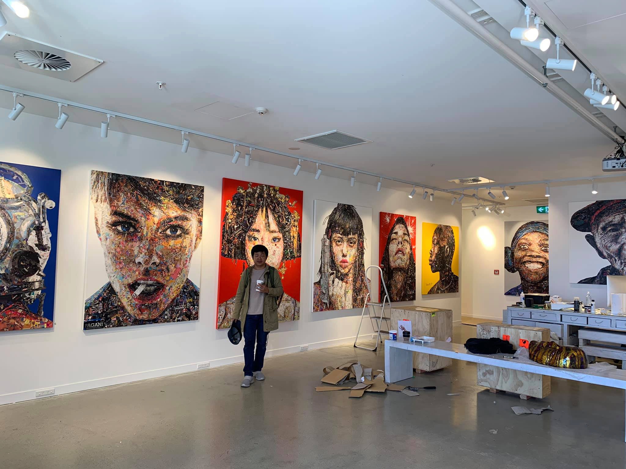 Artwork by Virut Panchabuse, Redhead gal II, Made of Acrylic And Collage On Canvas 