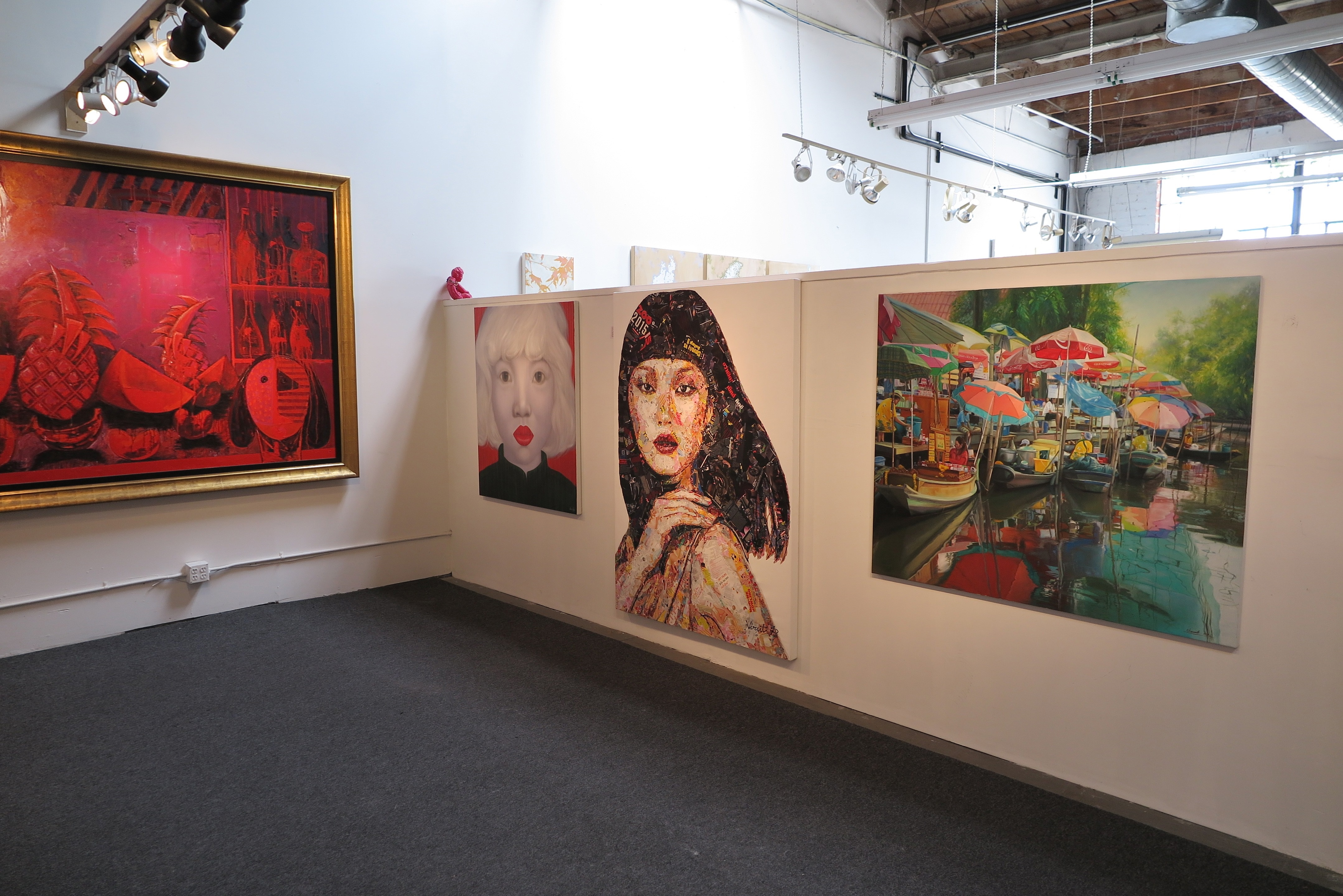 Artwork by Virut Panchabuse, Redhead gal II, Made of Acrylic And Collage On Canvas 