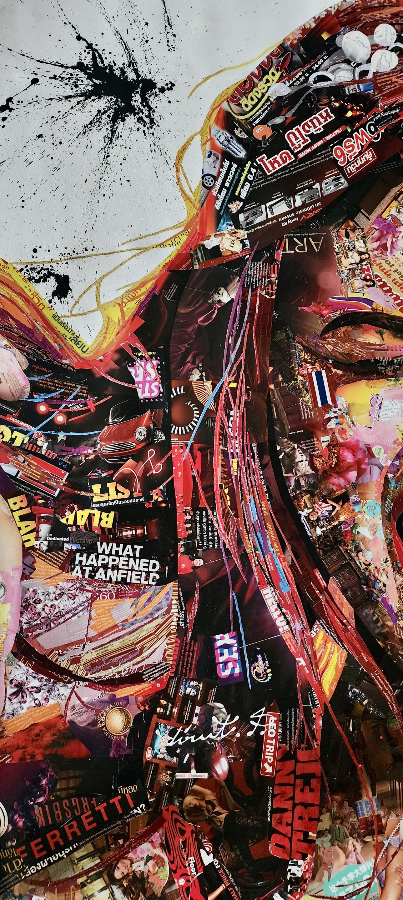 Artwork by Virut Panchabuse, Scream, Made of Oil And Collage On Canvas 