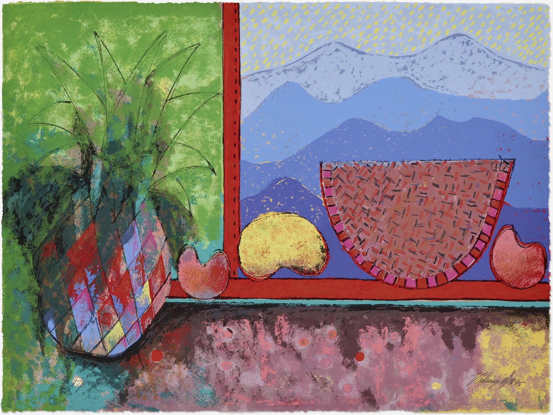 Still life with watermelon by Vladimir Cora, 1996