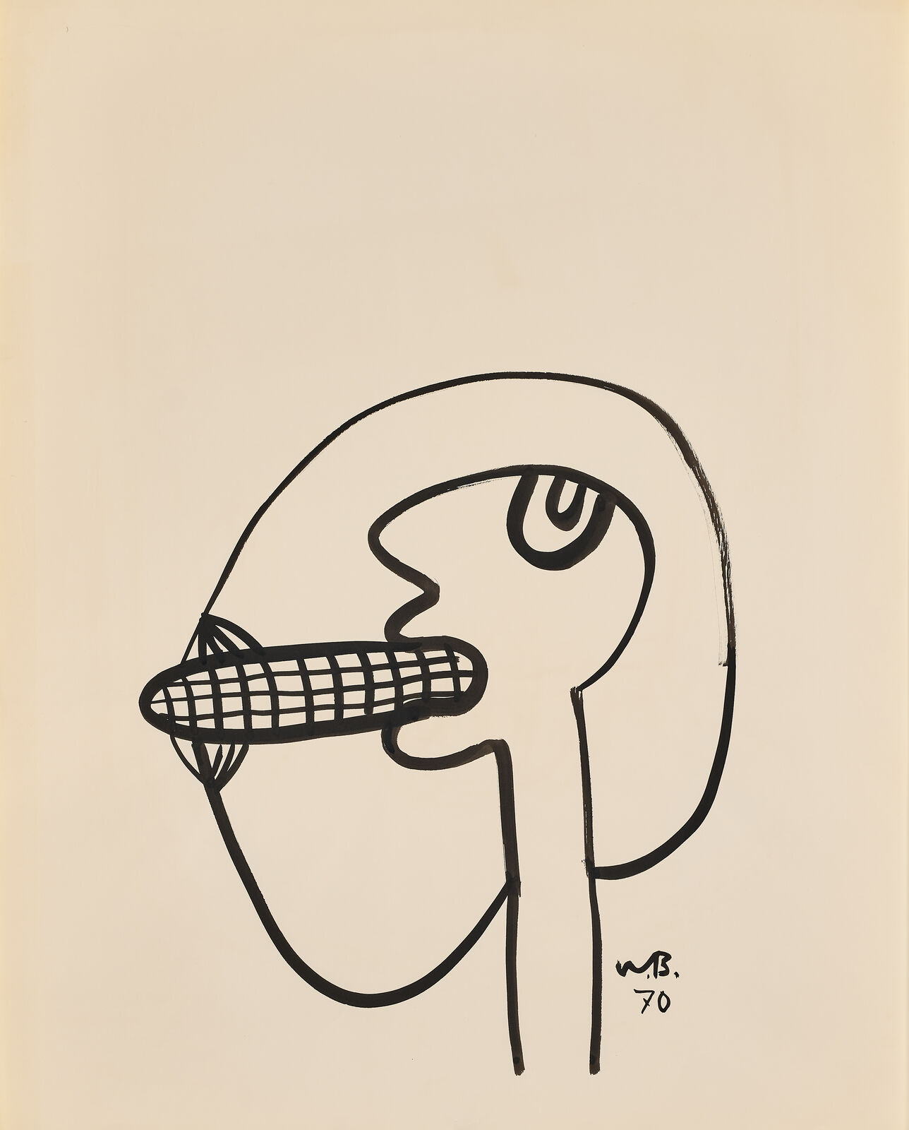 Artwork by Walter Whall Battiss, Untitled (Mielie Eater), Made of Ink on paper 