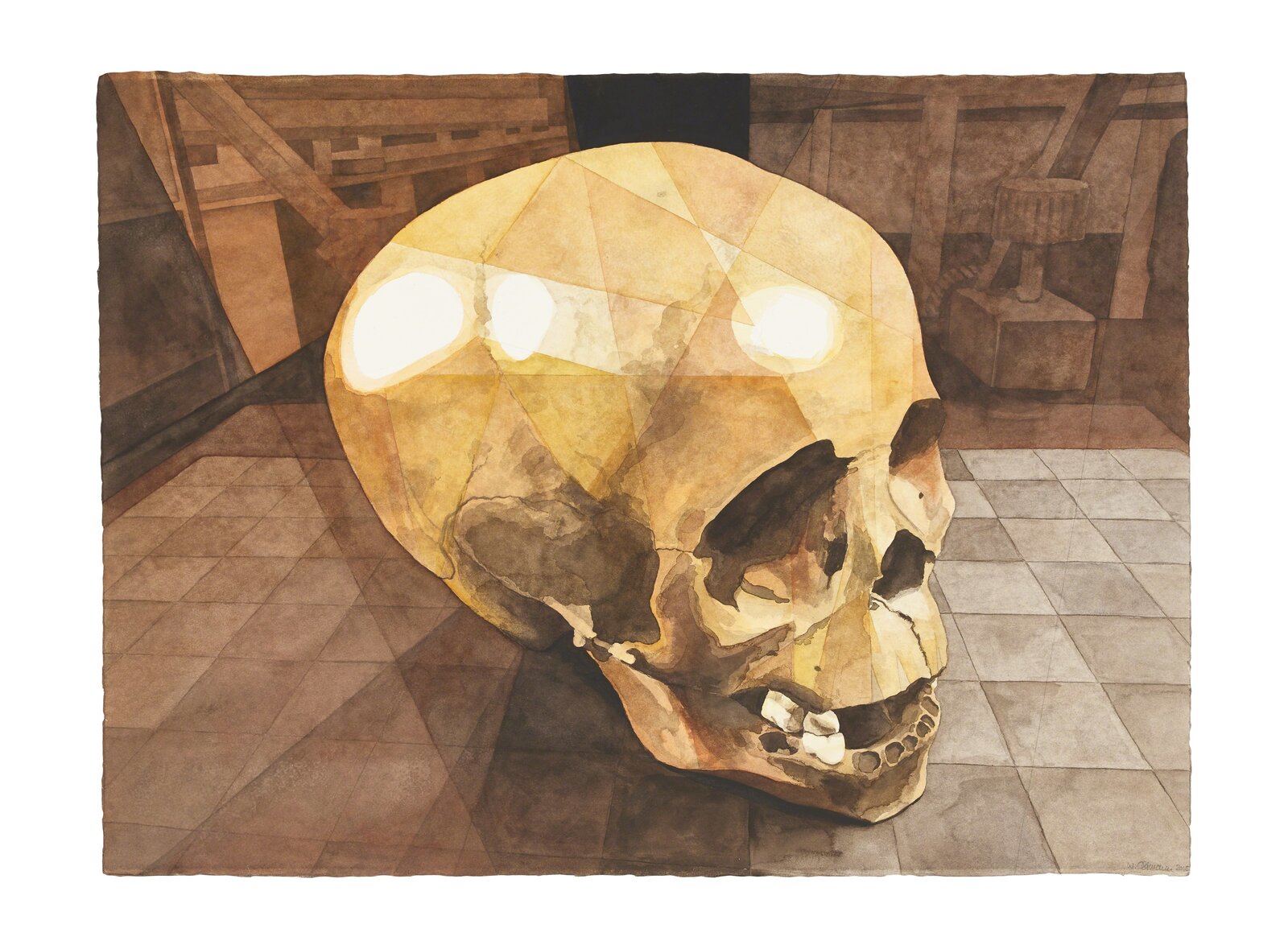 Artwork by Walter Oltmann, Child Skull IV, Made of Watercolours 