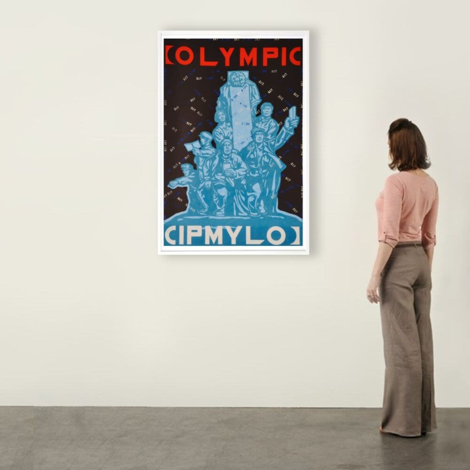 Artwork by Wang Guangyi, Olmypic-Cipmylo (from Rhythmical Dichotomy portfolio), Made of Lithograph on Velin BFK Rives 300 gr 