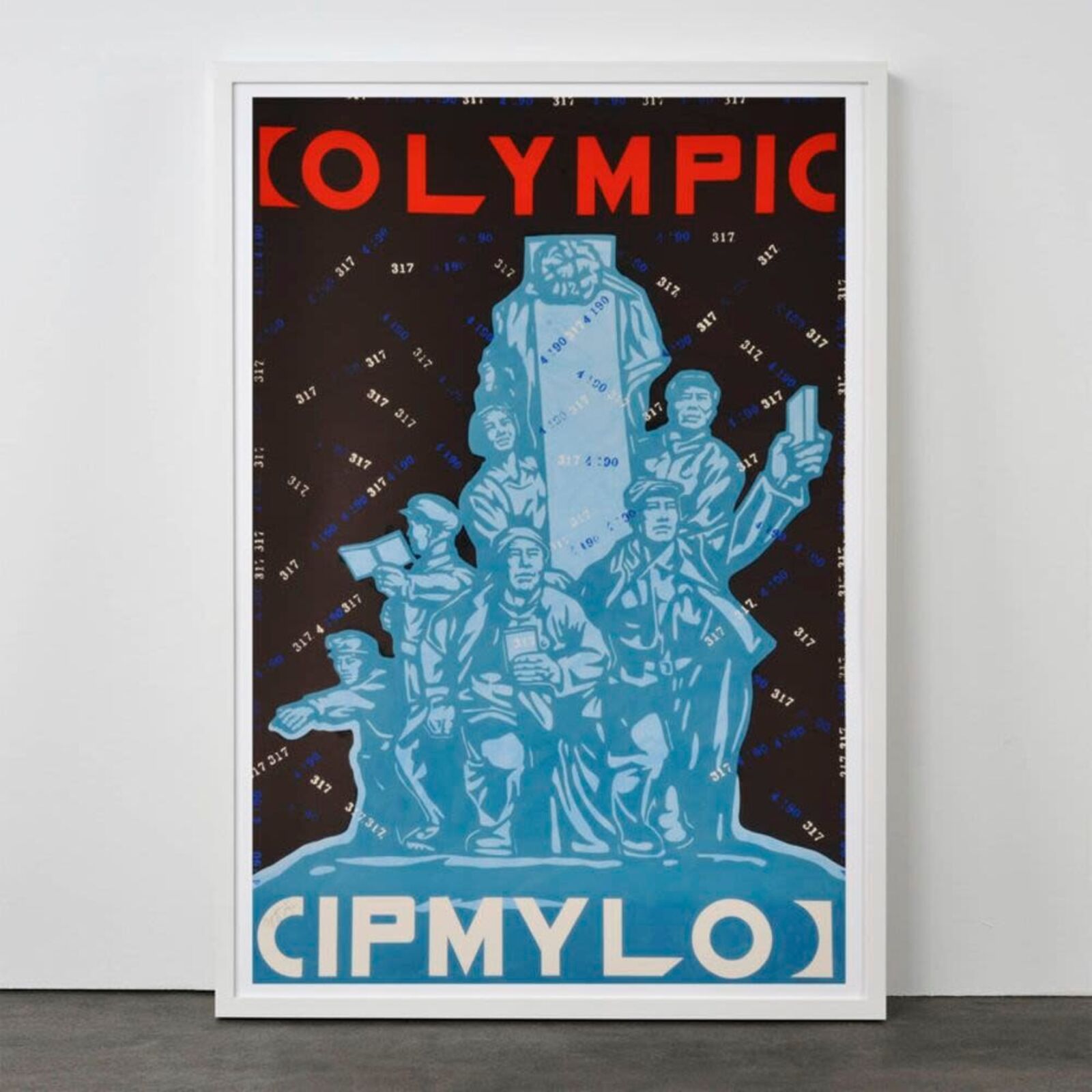 Artwork by Wang Guangyi, Olmypic-Cipmylo (from Rhythmical Dichotomy portfolio), Made of Lithograph on Velin BFK Rives 300 gr 