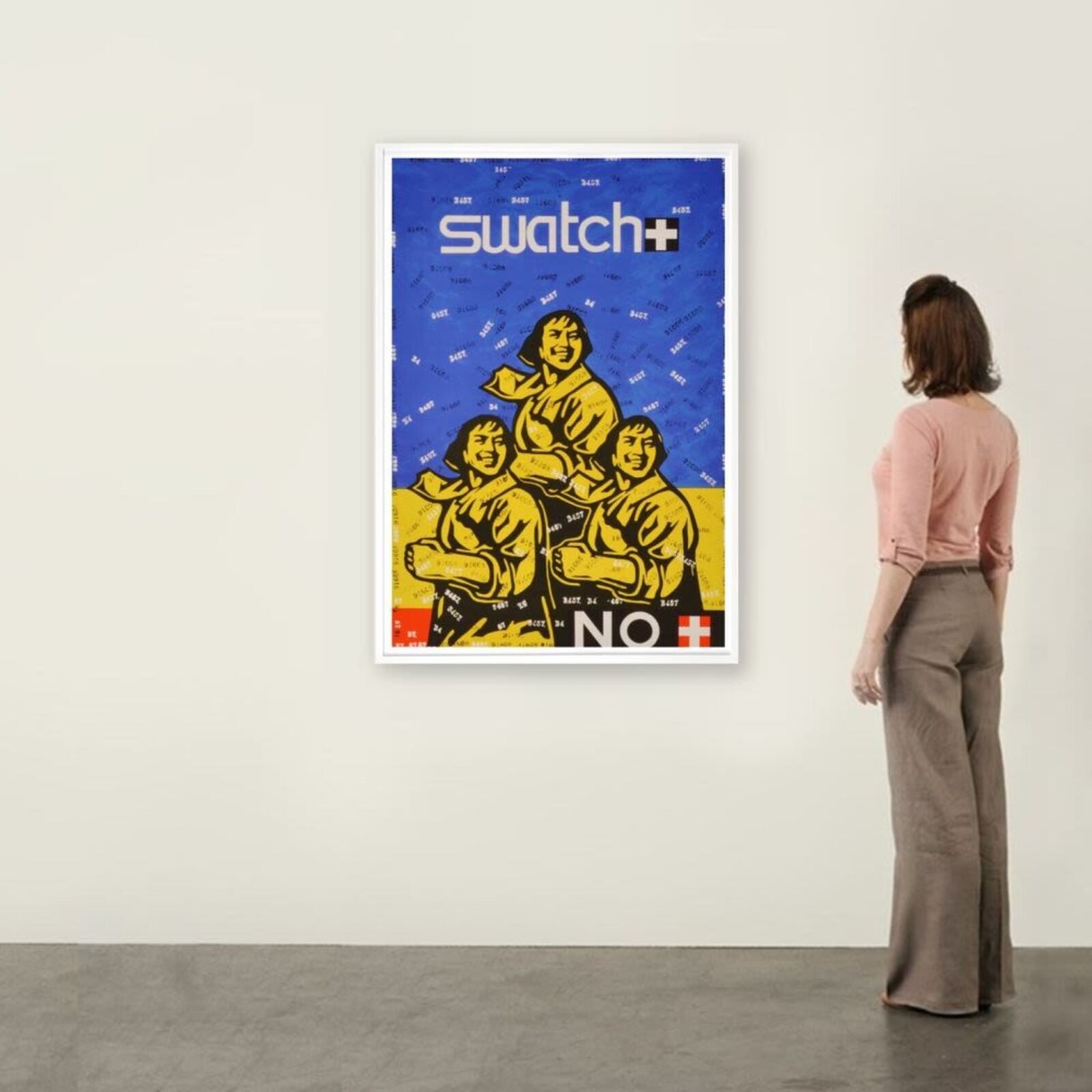 Artwork by Wang Guangyi, Swatch No (from Rhythmical Dichotomy Portfolio), Made of Lithograph on Velin BFK Rives 300 gr 