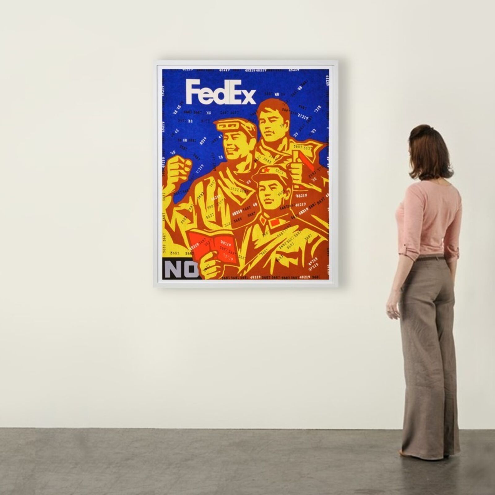Artwork by Wang Guangyi, Fedex No (from Rhythmical Dichotomy Portfolio), Made of Lithograph on Velin BFK Rives 300 gr 