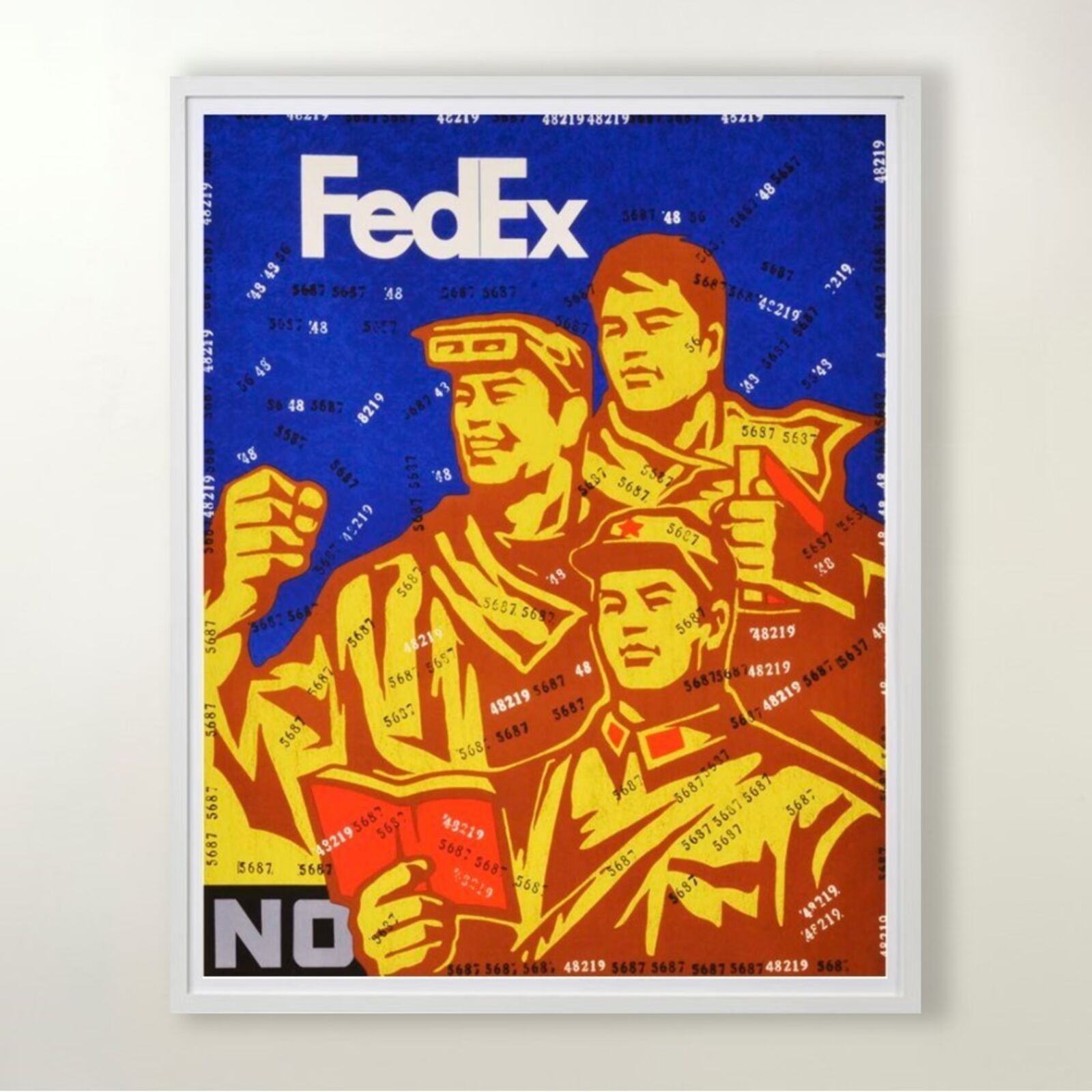 Artwork by Wang Guangyi, Fedex No (from Rhythmical Dichotomy Portfolio), Made of Lithograph on Velin BFK Rives 300 gr 