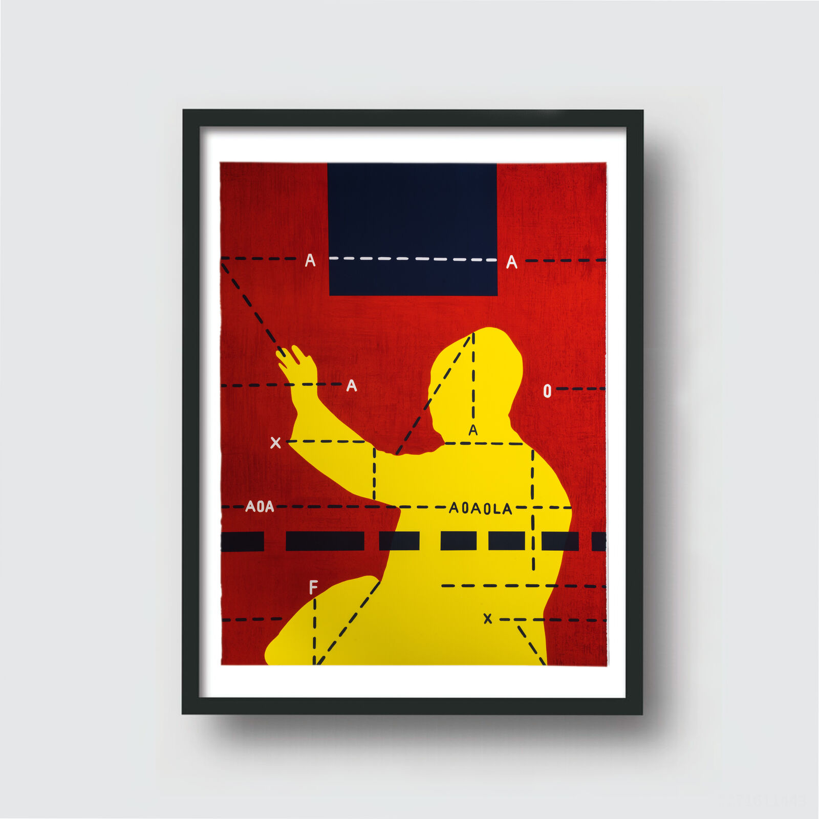 Artwork by Wang Guangyi, Mao Zedong Waving with Black Square (from Rhythmical Dichotomy Portfolio), Made of Lithograph on Velin BFK Rives 300 gr 