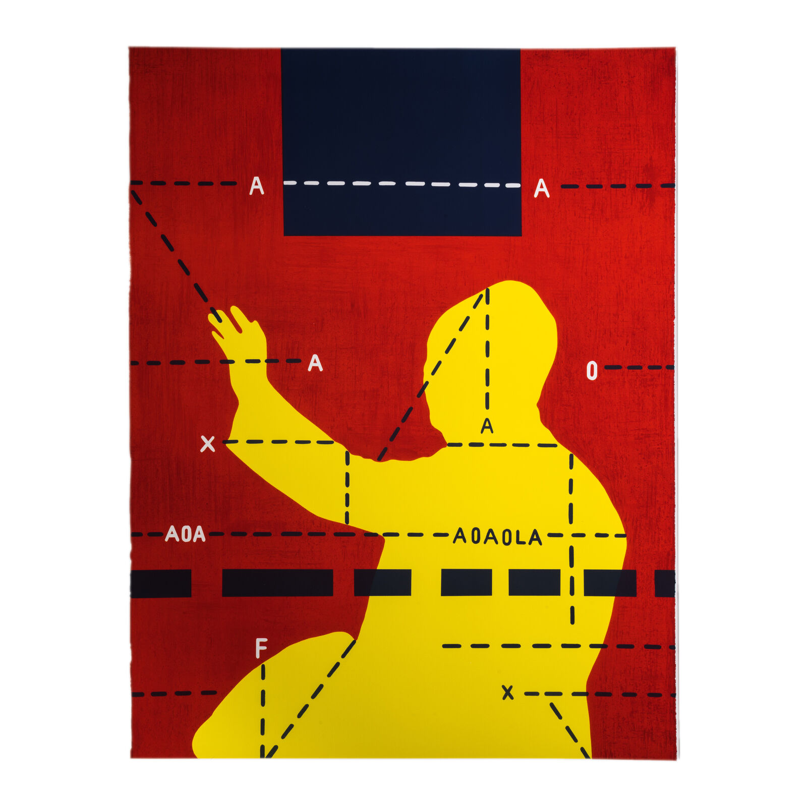 Artwork by Wang Guangyi, Mao Zedong Waving with Black Square (from Rhythmical Dichotomy Portfolio), Made of Lithograph on Velin BFK Rives 300 gr 