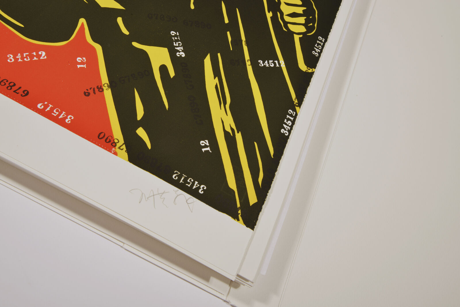 A bold graphic poster featuring a group of soldiers in a dynamic, stylized composition.