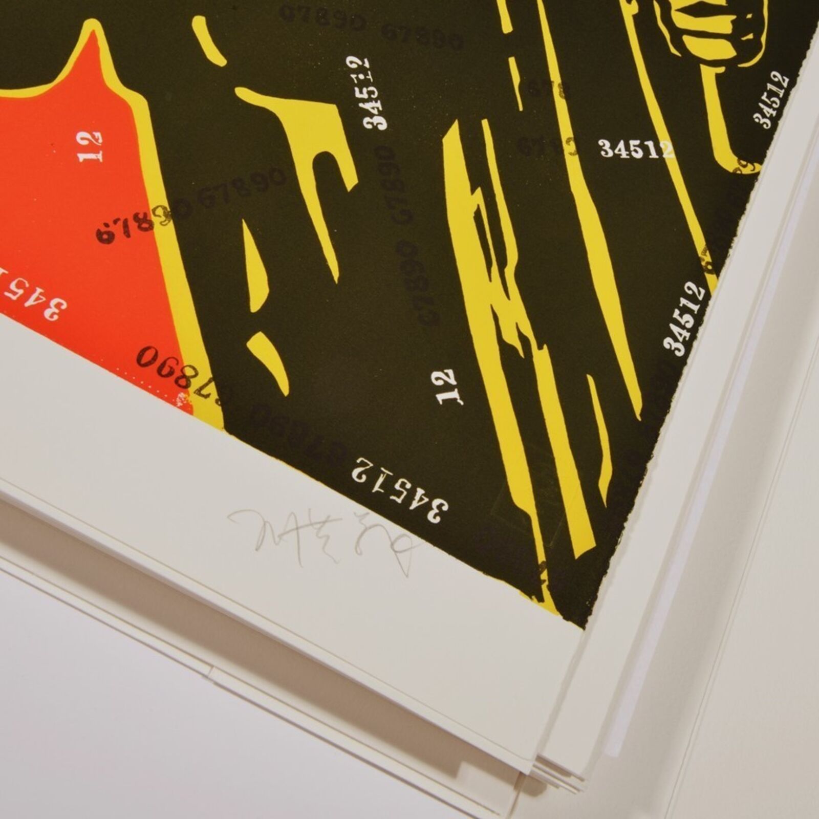 A bold graphic poster featuring a group of soldiers in a dynamic, stylized composition.