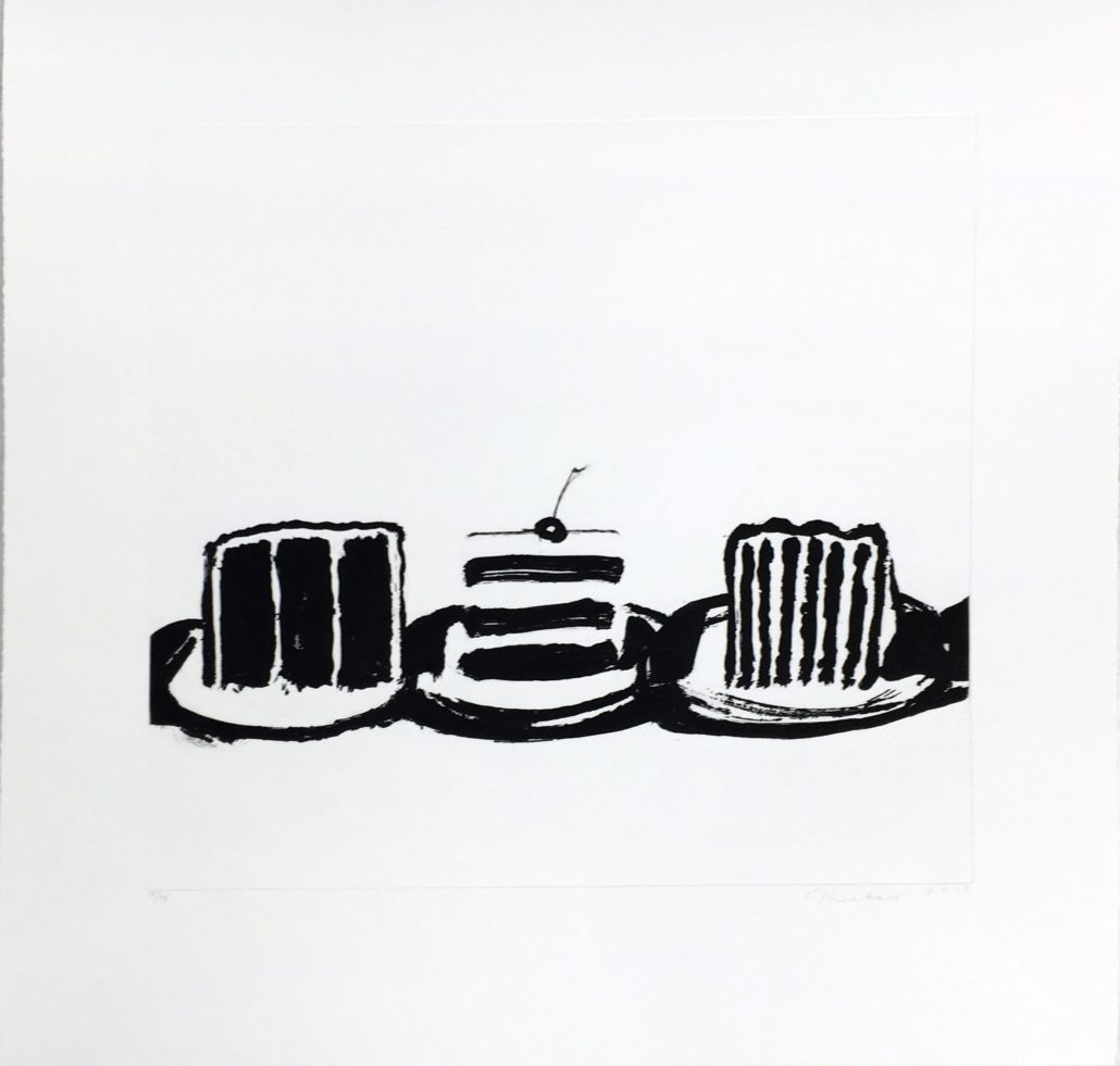Artwork by Wayne Thiebaud, Cut Cakes, Made of Sugar lift aquatint with drypoint 