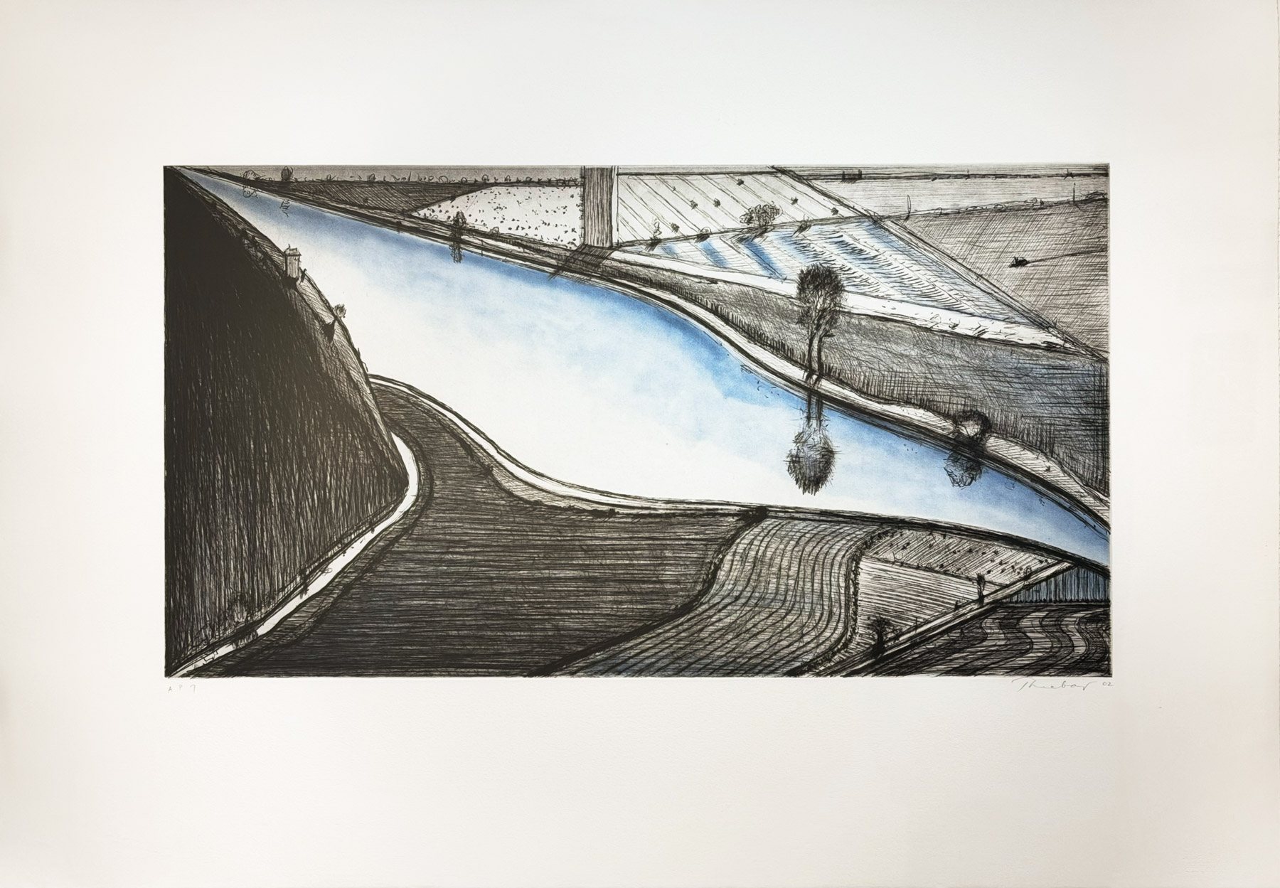 Dark Hill River by Wayne Thiebaud, 2002