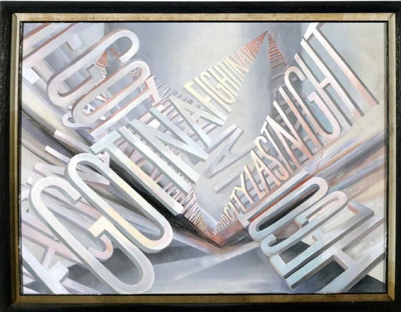 Artwork by Wayne White, He Got In A Fight In A Parking Lot in Studio City Last Night, Made of Oil on canvas 