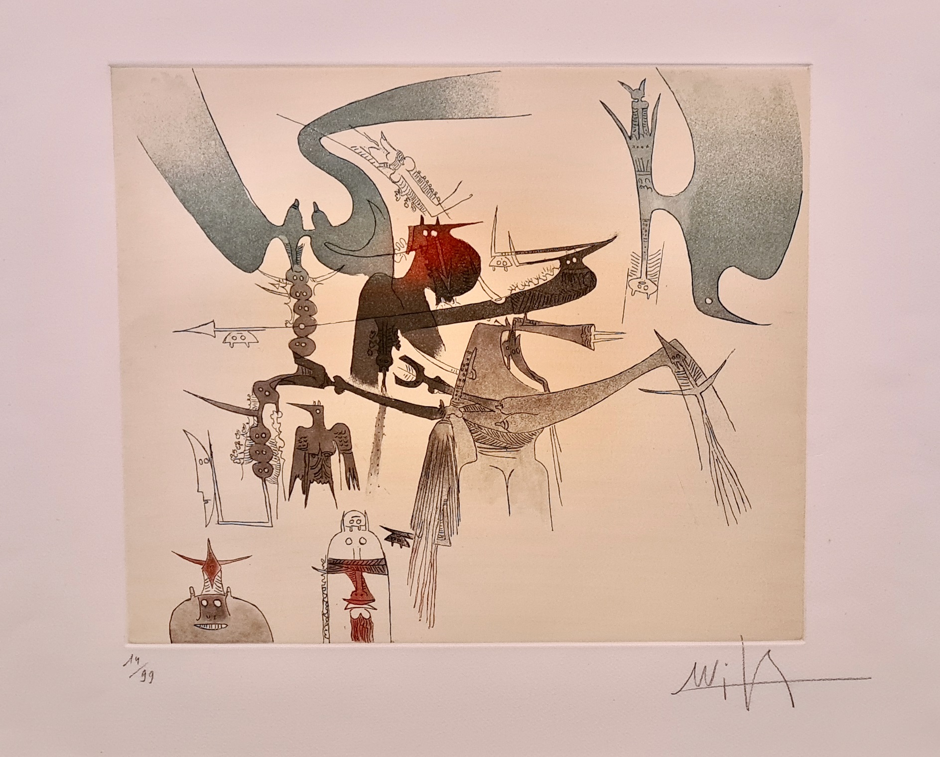 Sans titre - plate I by Wifredo Lam, 1979