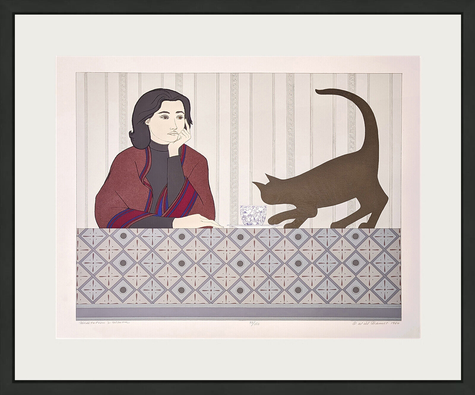 MEDITATION AND MINOU by Will R. Barnet, 1980